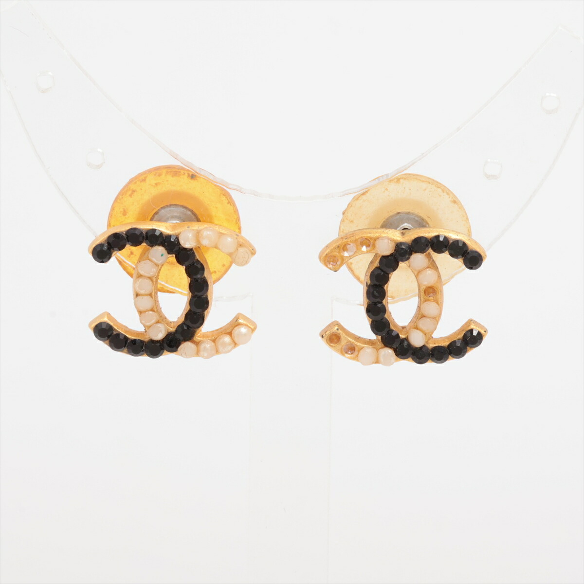 楽天市場】【中古】CHANEL ピアス ココマーク ラインストーン GP