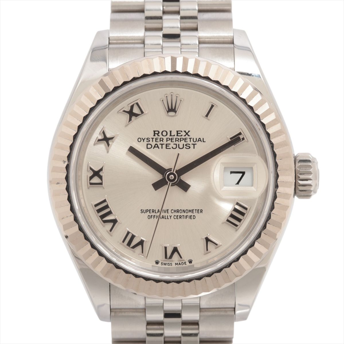 【中古】ロレックス レディ デイトジャスト 279174 SS×WG SS AT シルバー文字盤