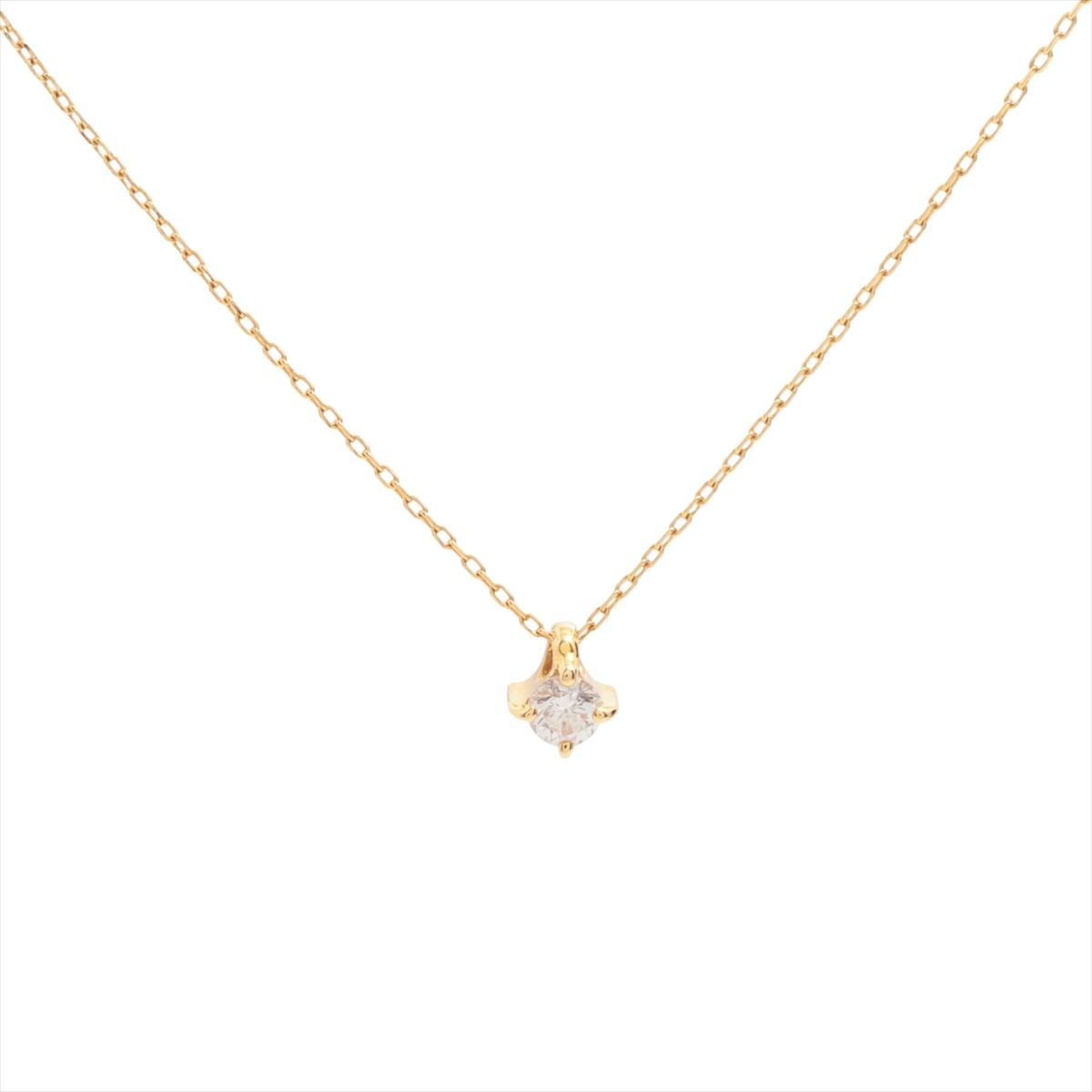 【中古】エテ ダイヤ ネックレス K18(YG) 0.9g