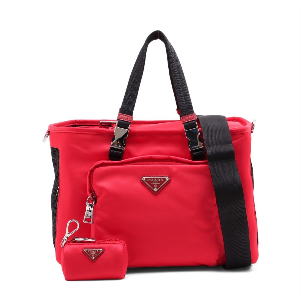 【中古】プラダ テスート ナイロン ペット用 キャリーバッグ レッド 2VC030 トレイ付き｜ALLU 店