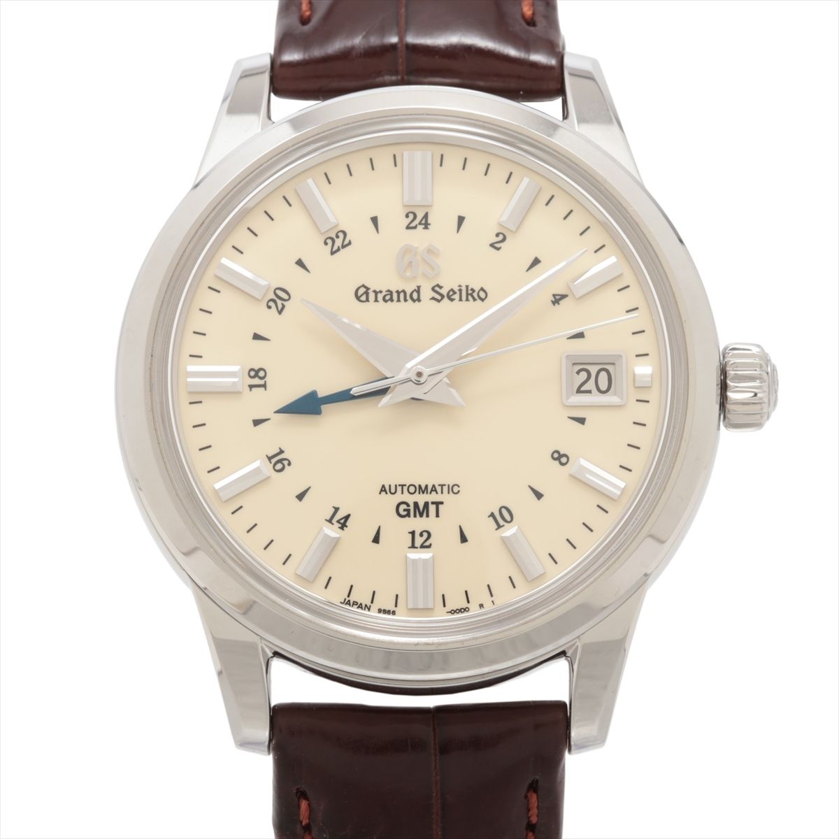 【中古】グランドセイコー エレガンスコレクション GMT SBGM221 SS SS×革 AT アイボリー文字盤