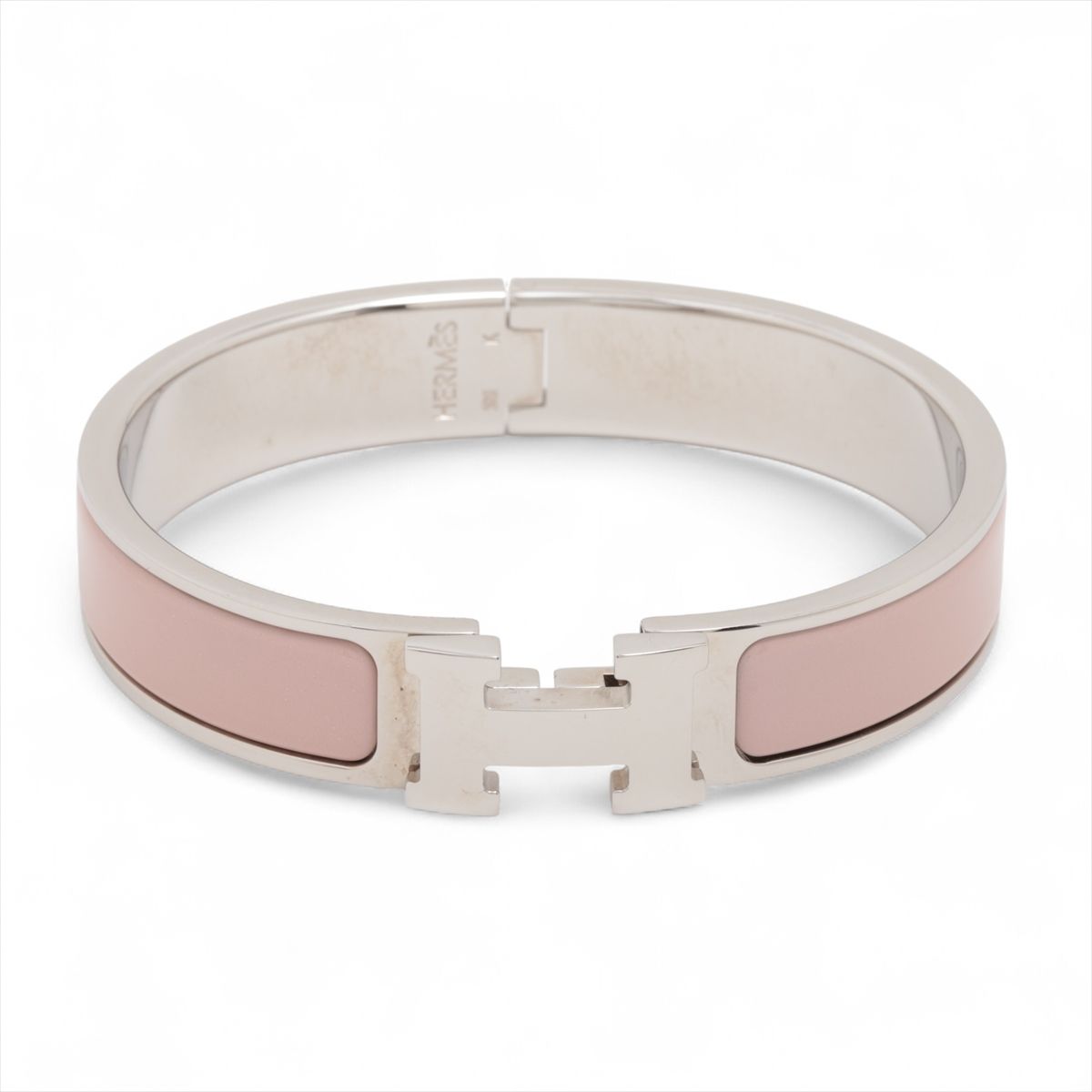 【中古】エルメス クリックHファン バングル GP シルバー&times;ピンク｜ALLU 店