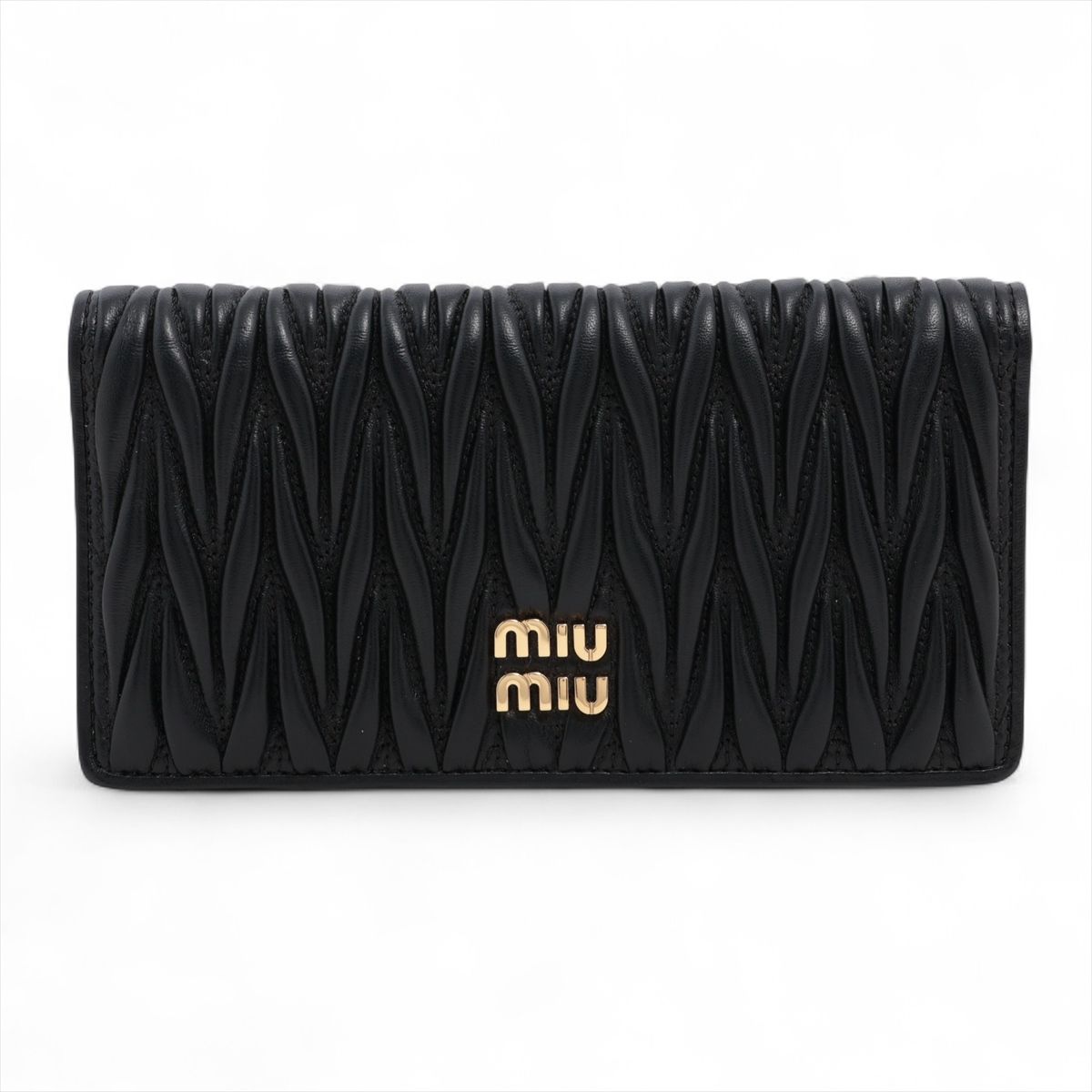 【中古】ミュウミュウ マテラッセ 5MV027 レザー ロングウォレット ブラック｜ALLU 店