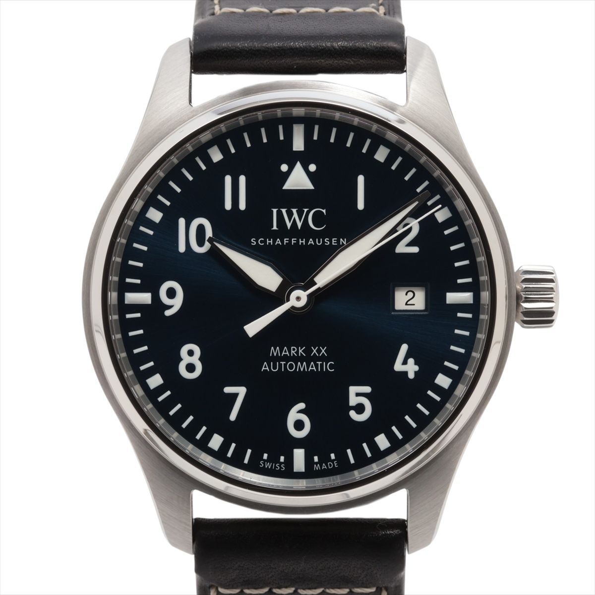 【中古】IWC パイロットウォッチ マーク XX IW328203 SS SS×革 AT ブルー文字盤 322,584円