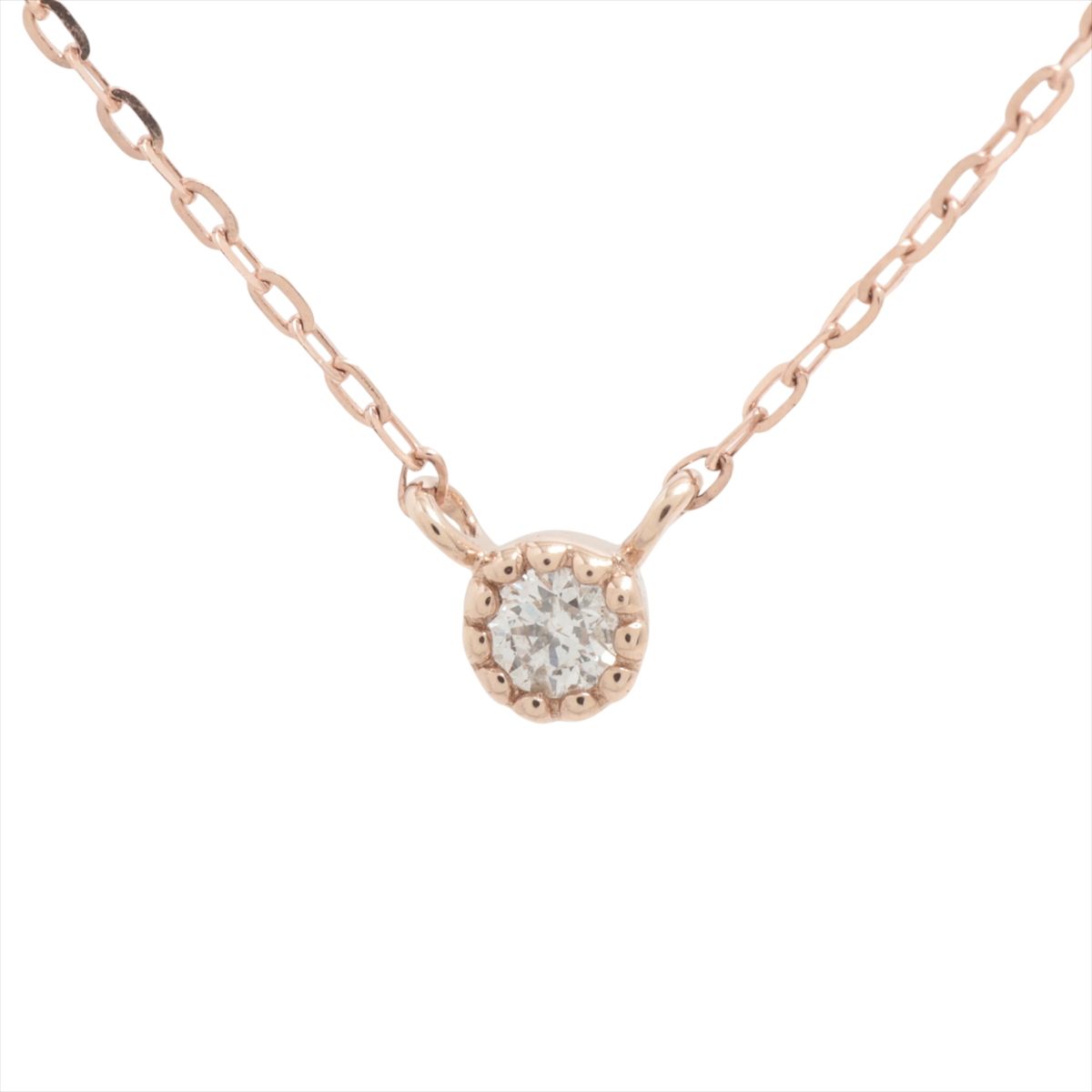 【中古】エテ ダイヤ ネックレス K10(PG) 0.6g 0.02