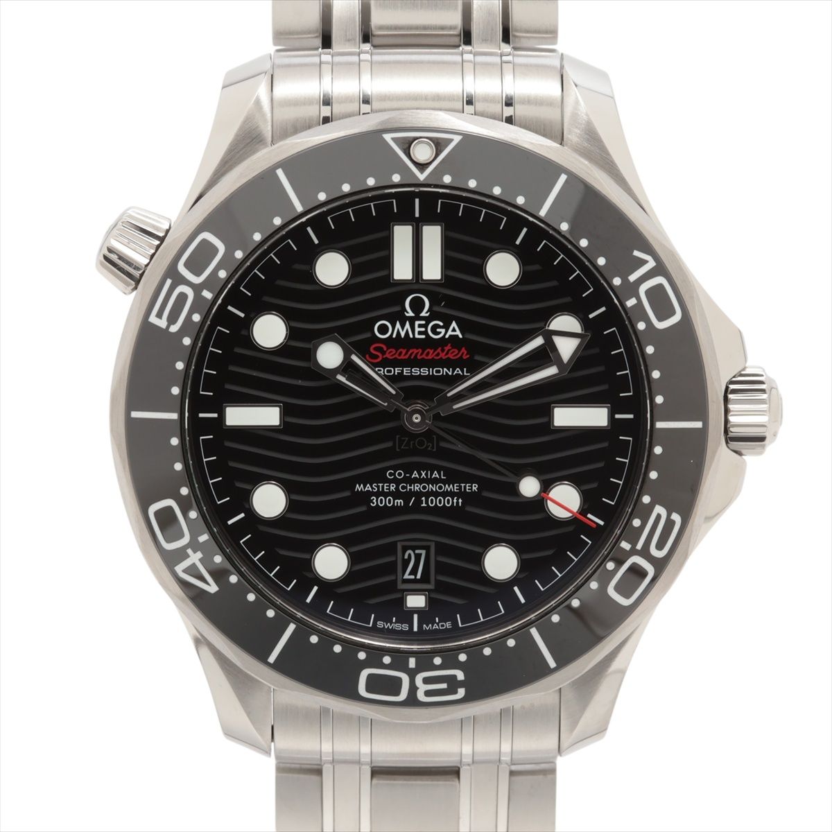 【中古】オメガ シーマスター プロフェッショナル ダイバー 300M コーアクシャル マスタークロノメーター 210.30.42.20.01.001 SS SS AT ブラック文字盤