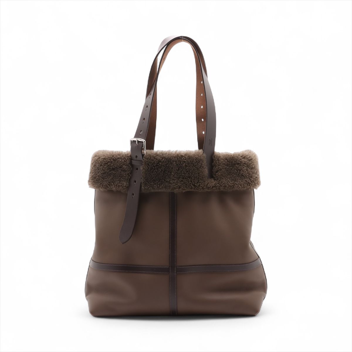 【中古】エルメス エトリヴィエール アビエイター トリヨンクリストバルx羊肉 赤銅色 しろがね色金具 Y:2020年