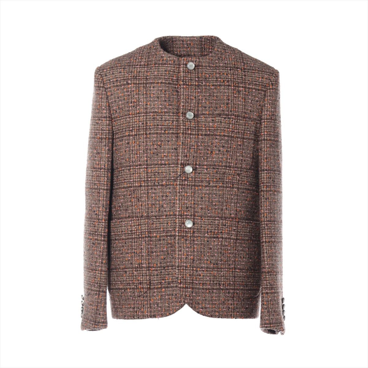 【中古】ヴィトン 25AW 羊毛×ポリエステル 厚地の外套 48 メンズ 赤銅色  RM252M ツィード ガーメント ハンガー 箱あり ツレあり