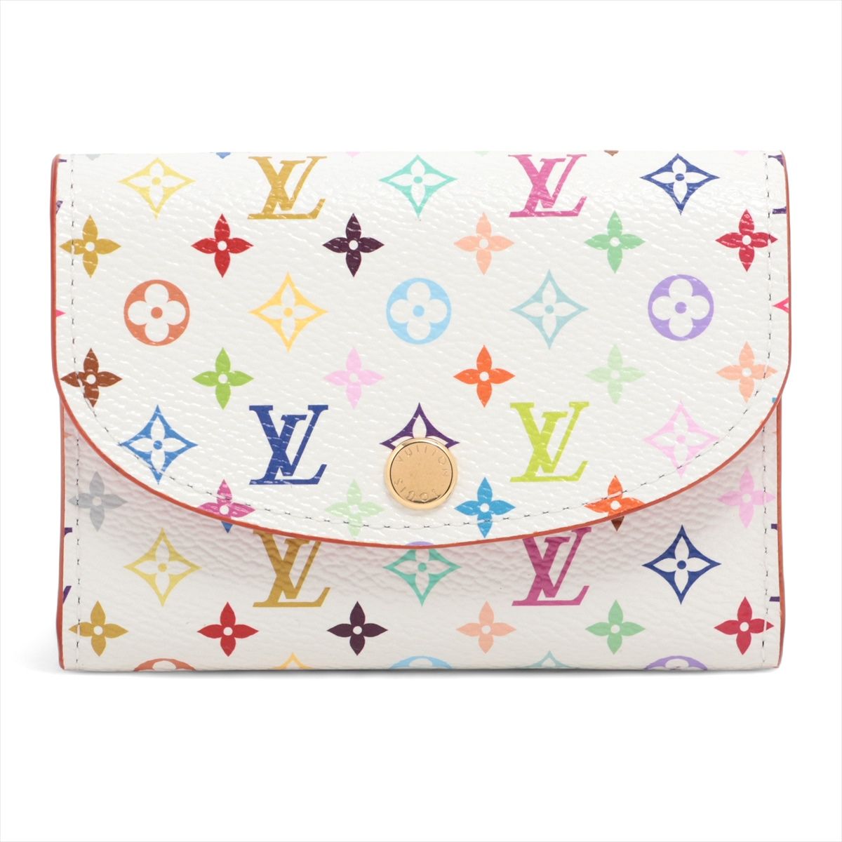 【中古】ヴィトン×村上隆 LV×TM マルチ色つや ポルトモネロザリ M13399 PVC×なめし革 コインケース 白いこと×マルチ色つや RFID化学反応あり