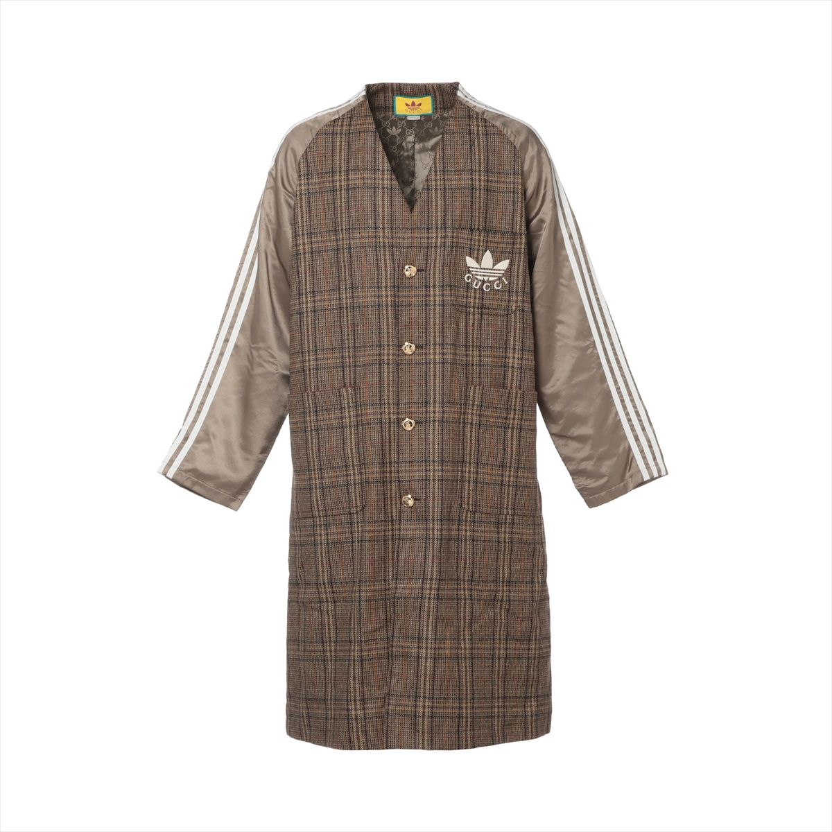 【中古】グッチ×アディダス ウール×レーヨン コート 44 メンズ ブラウン 710398|ALLU 店