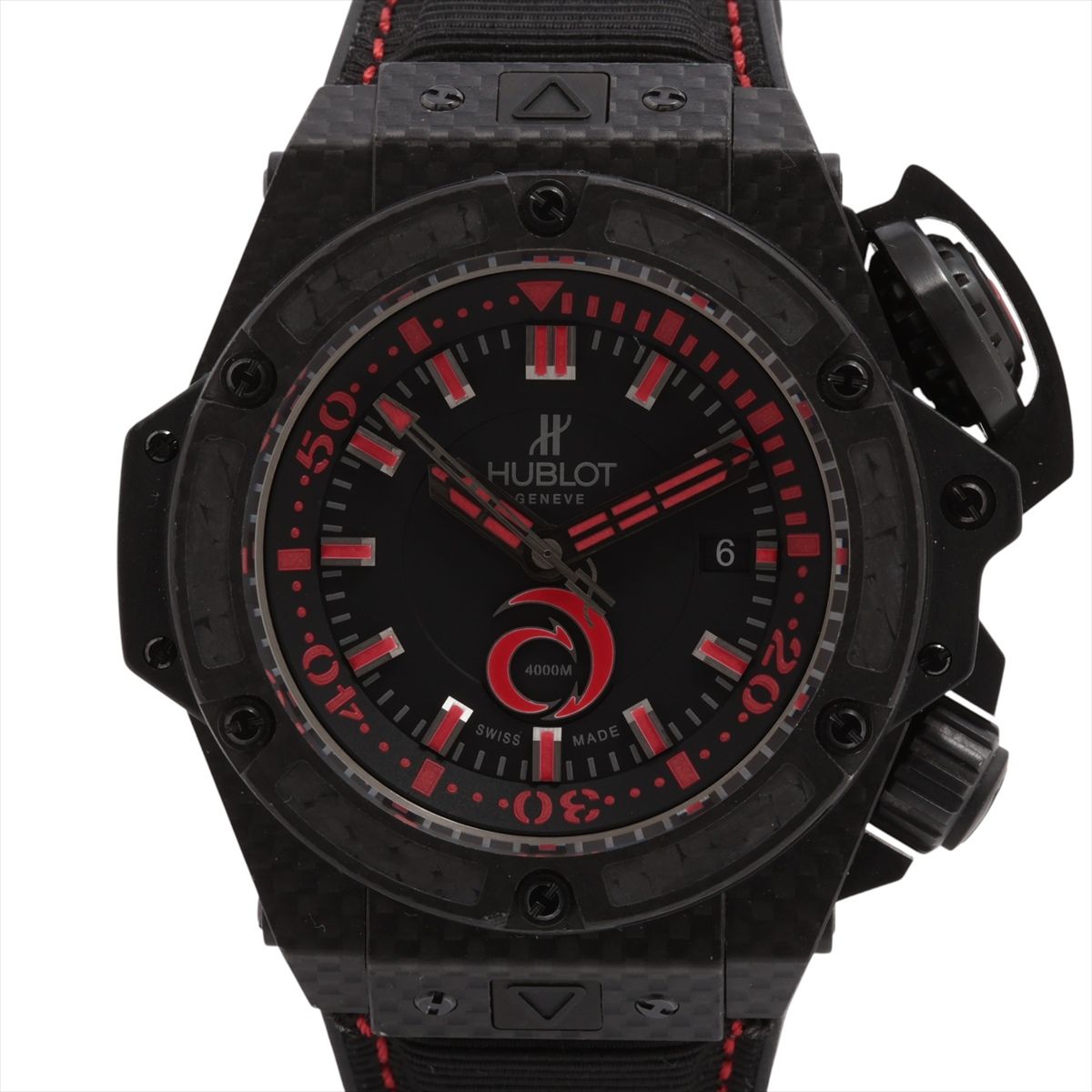 【中古】ウブロ キングパワー アリンギ 4000 リミテッド 731.QX.1140.NR.AGI12 カーボン ナイロン×ラバー AT ブラック文字盤