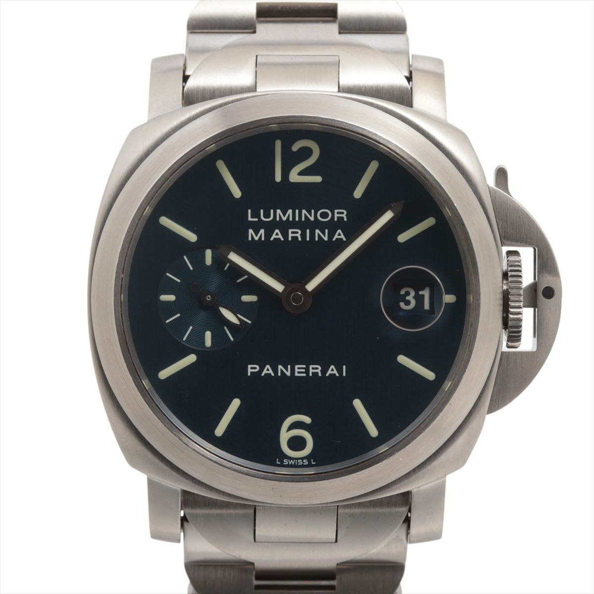 【中古】パネライ ルミノールマリーナ PAM00069 SS SS AT ブルー文字盤