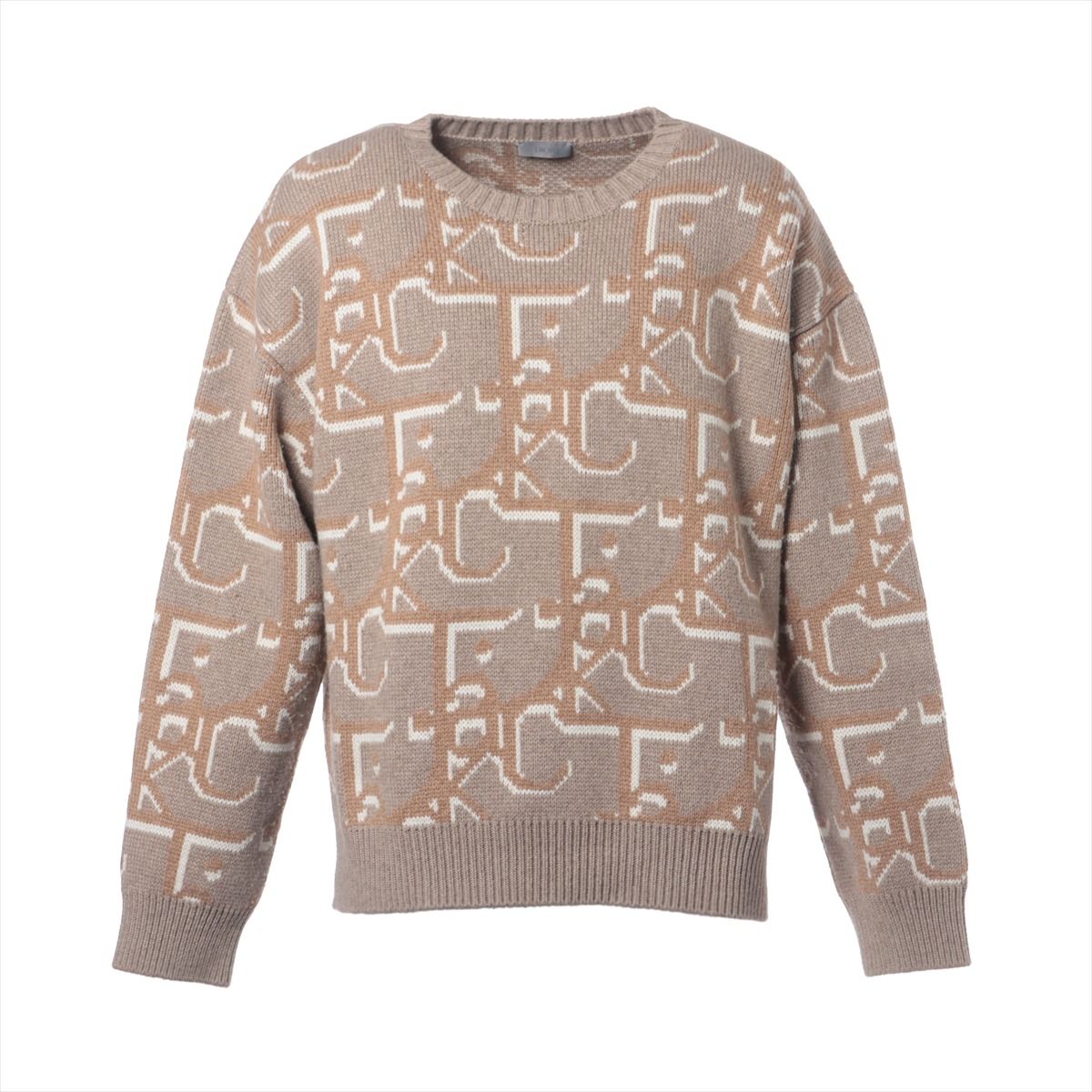 【中古】クリスチャンディオール×カクタスジャック 22AW カシミール 編み物 M メンズ 赤銅色×白いこと  283M663AT358
