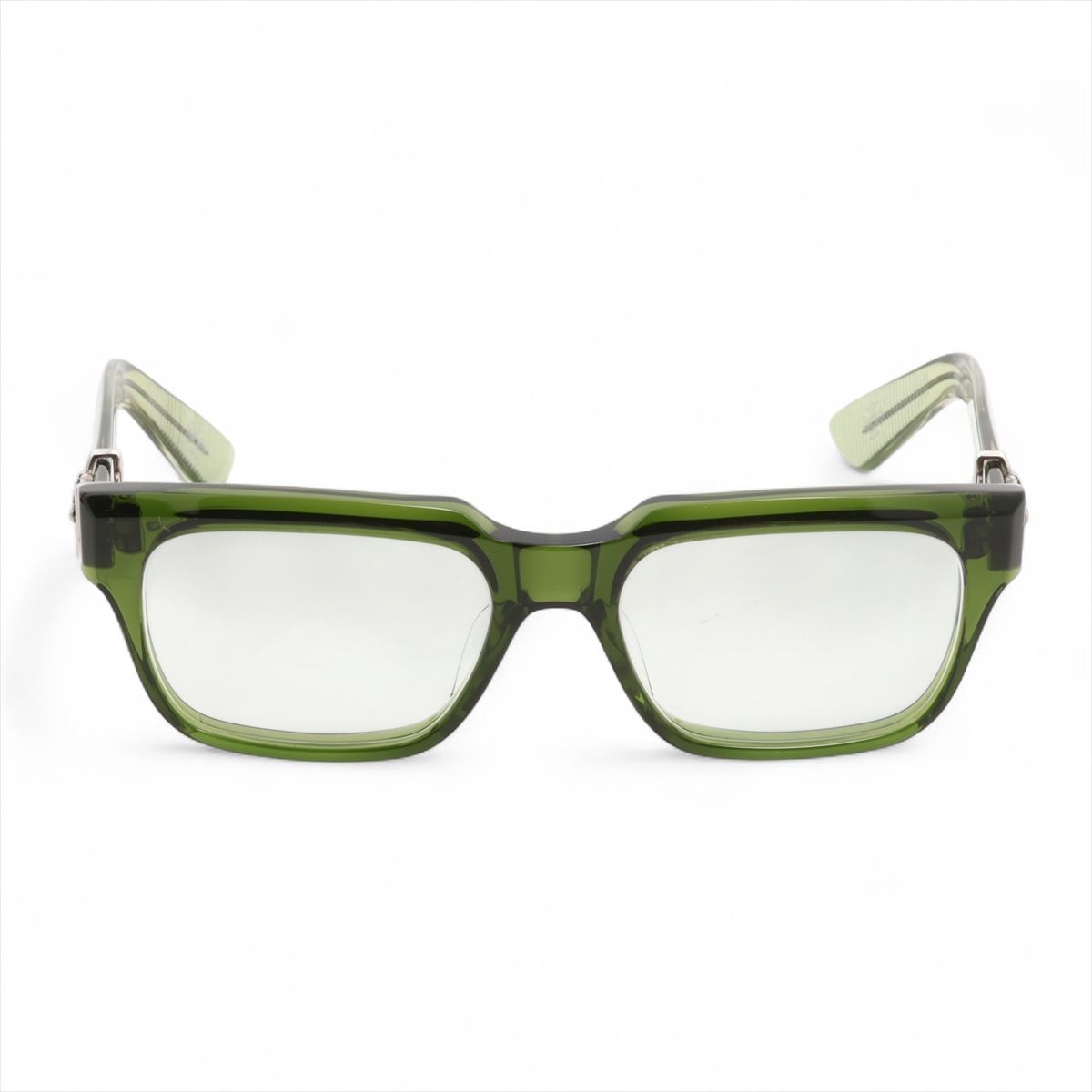 【中古】クロムハーツ 眼鏡 可塑性物質 56□19-152 緑であること×しろがね色 VAGILLIONAIRE I ダガーテンプル