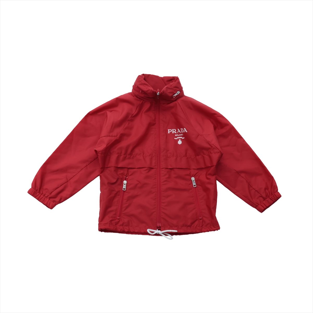 【中古】プラダ Re Nylon リ ナイロン 21年 ナイロン ジャケット 36 レディース レッド 292022 フード収納可 ハンガー付き クロップド トライアングルロゴ