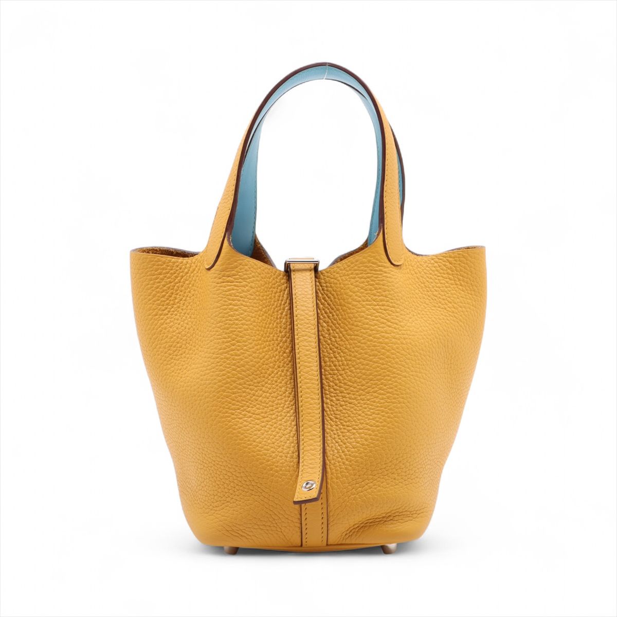 【中古】エルメス ピコタンロック18 PM エクラ トリヨンクレマンスxヴォースイフト ジョーヌアンブルxセレスト シルバー金具 C:2018年 252,809円