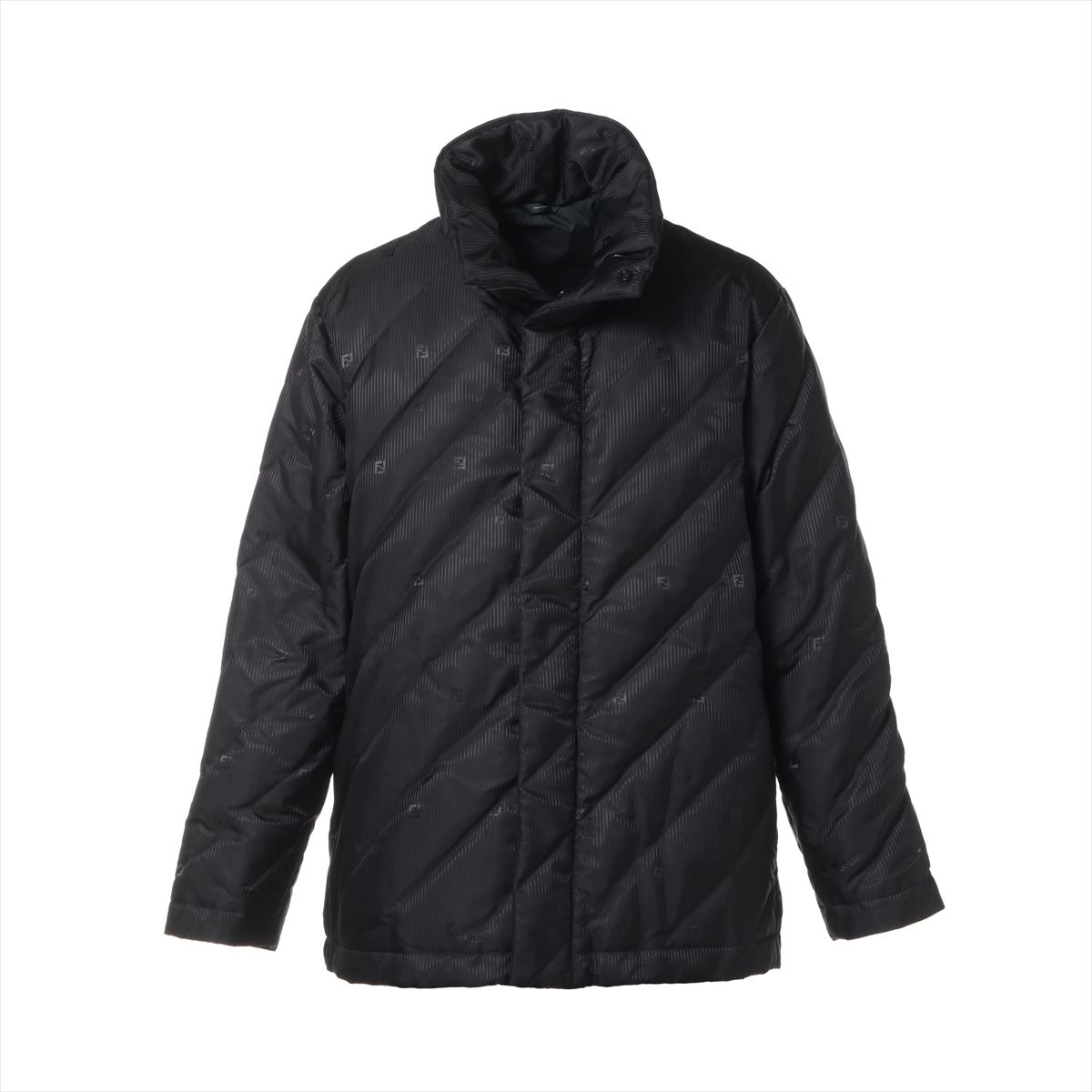 【中古】フェンディ FFロゴ ナイロン ダウンジャケット 48 メンズ ブラック FW1169|ALLU 店