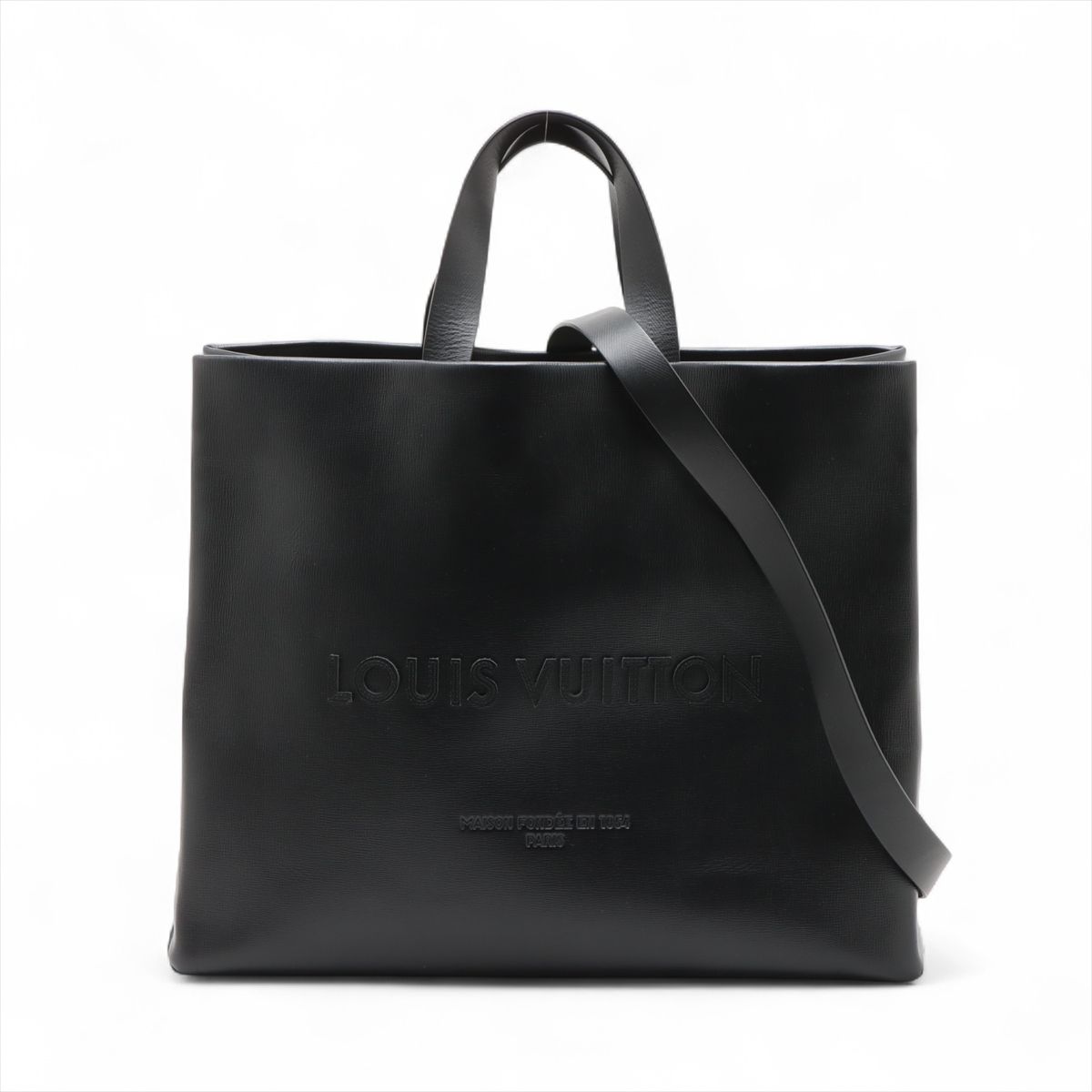 【中古】ヴィトン LV パッケージング ショッパー トート MM M13979 黒いこと RFID化学反応あり