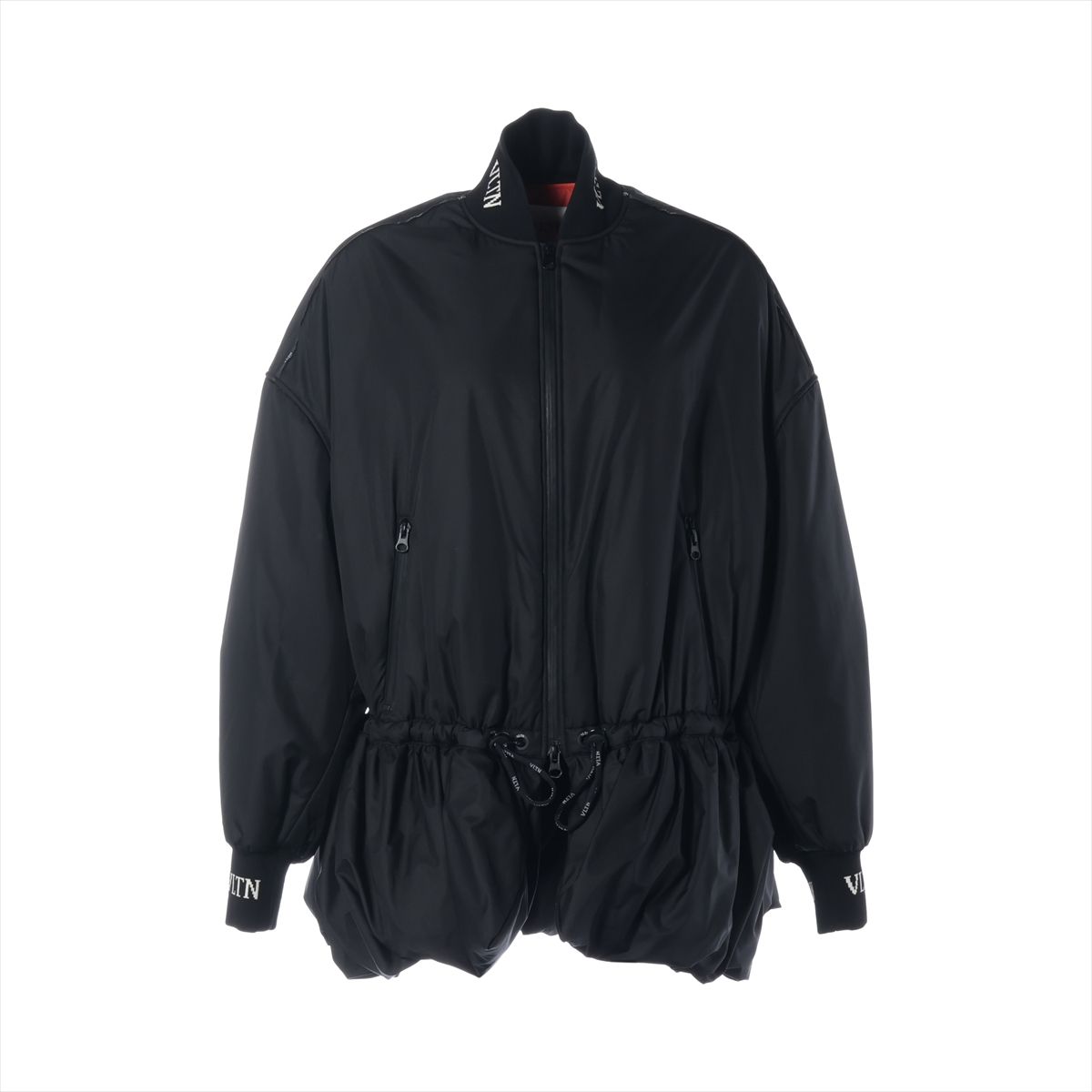 【中古】ヴァレンティノ ポリエステル ボンバージャケット 40 レディース ブラック SB3CJ01D3WE