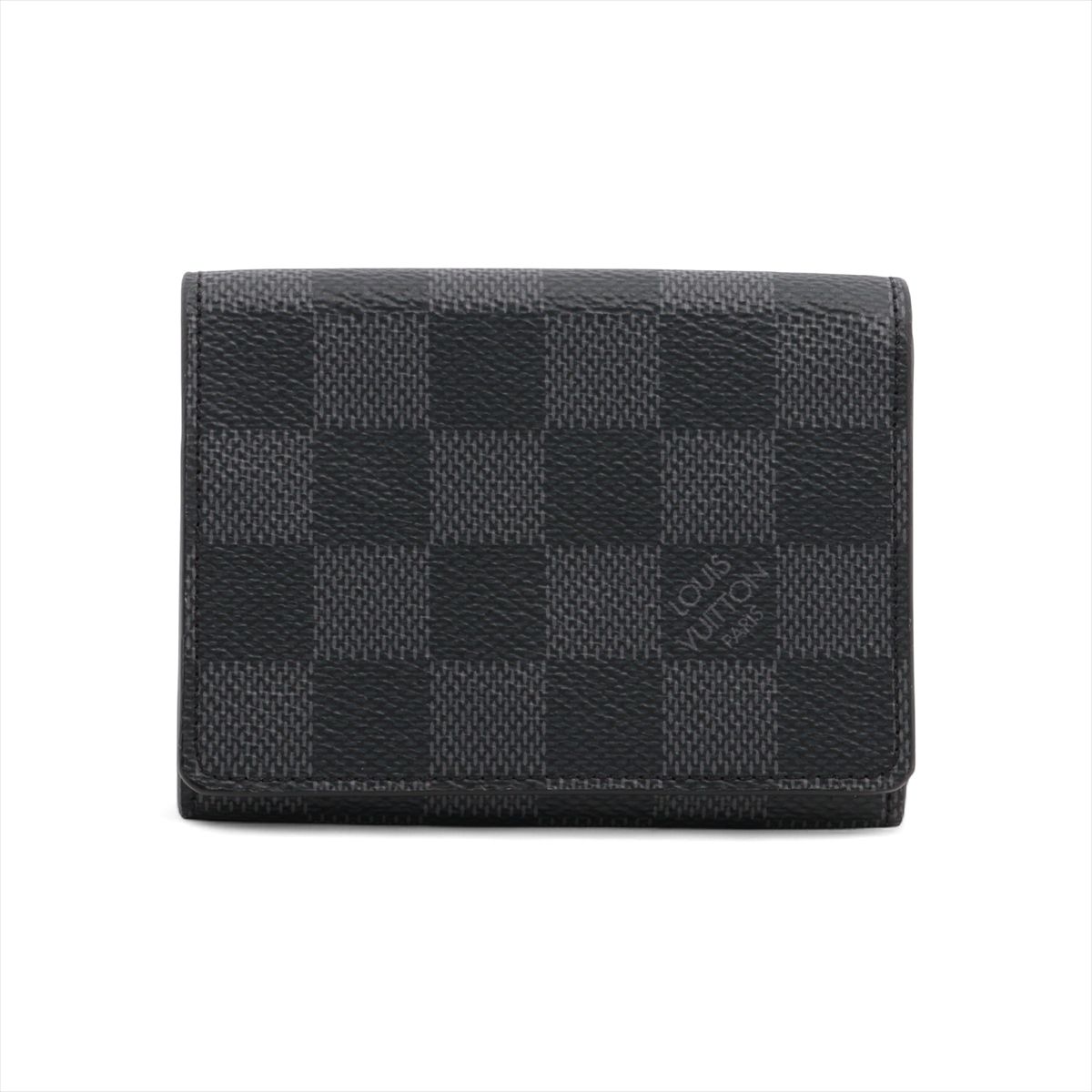 【中古】ヴィトン ダミエグラフィット アンヴェロップカルトドゥヴィジット N63338 黒いこと 名刺入れ RFID化学反応有