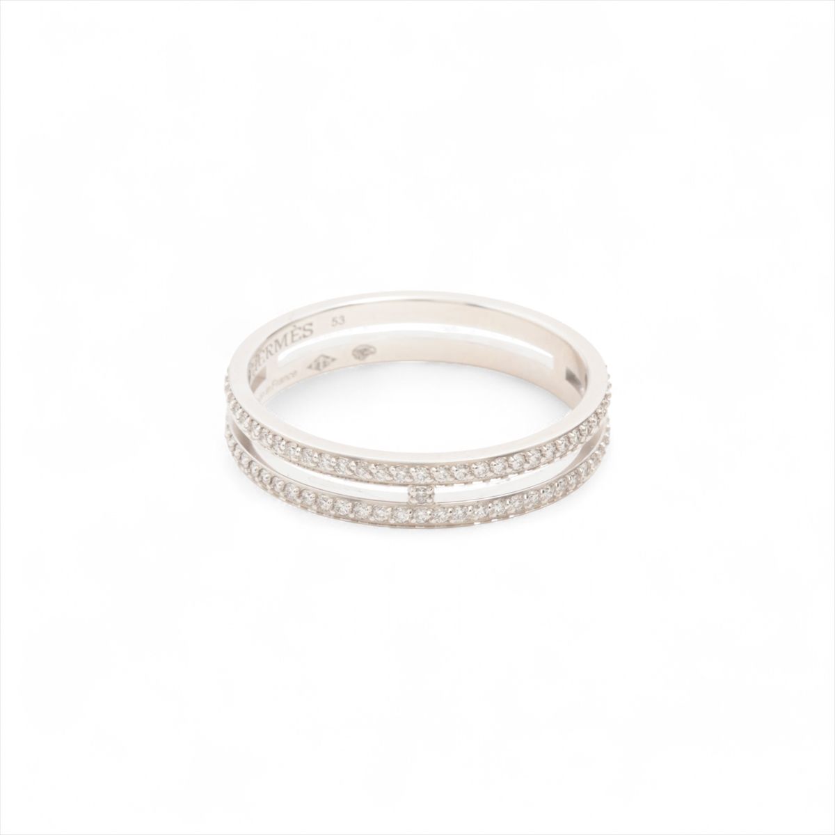 【中古】エルメス アリアンヌ 金剛石 輪っか 750(WG) 2.5g 53