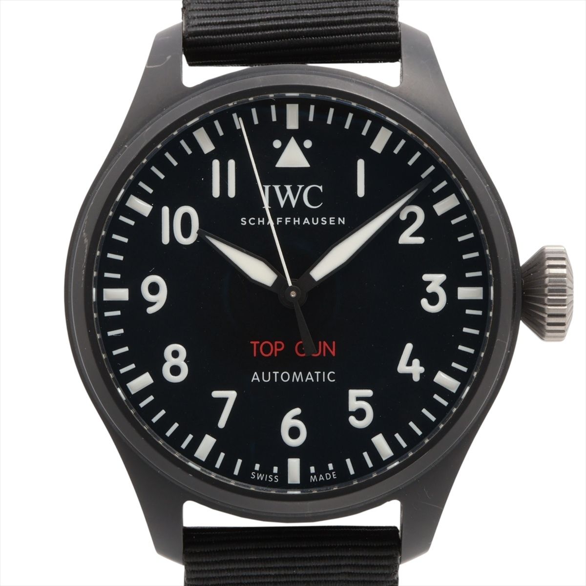 【中古】IWC ビッグパイロットウォッチ 43 トップガン IW329801 CE CE×ナイロン AT ブラック文字盤
