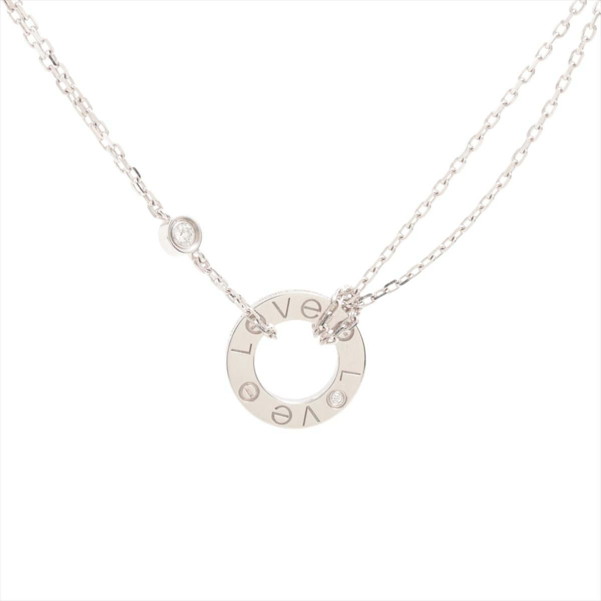 【中古】カルティエ ラブサークル 2P ダイヤ ネックレス 750(WG) 6,9g｜ALLU 店