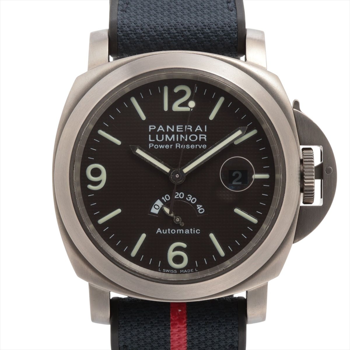 【中古】パネライ ルミノール パワーリザーブ PAM00057 TI TI×ラバー AT ブラウン文字盤|ALLU 店