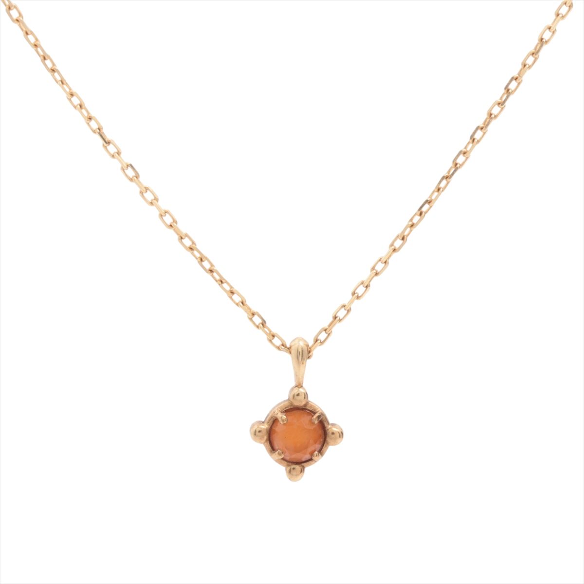 【中古】アガット 色石 ネックレス K10(YG) 0.9g