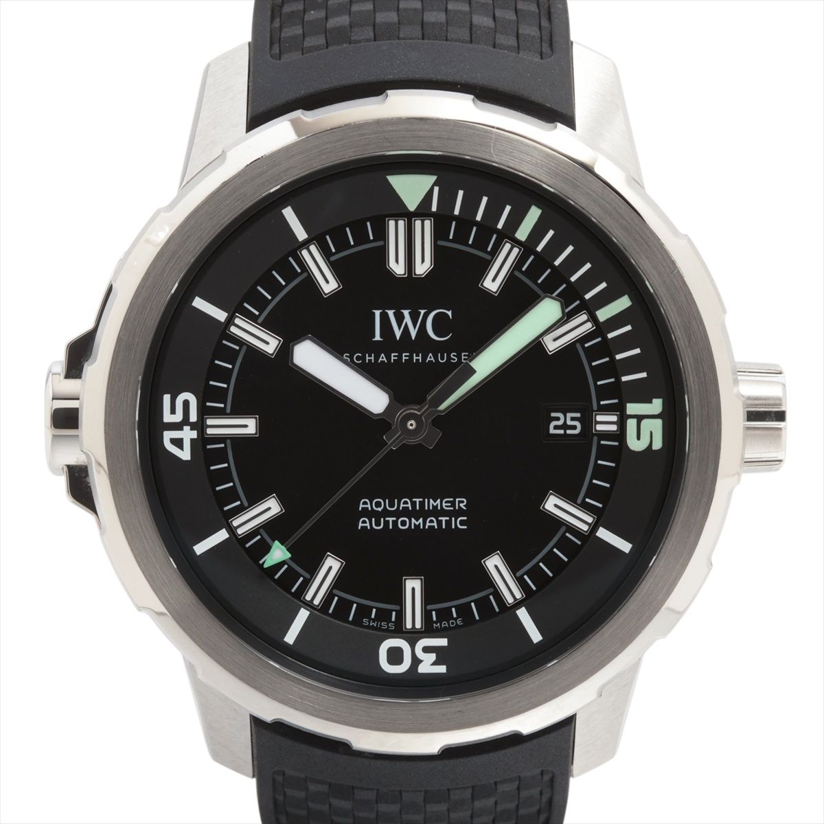 【中古】IWC アクアタイマー IW328802 SS SS×ラバー AT ブラック文字盤