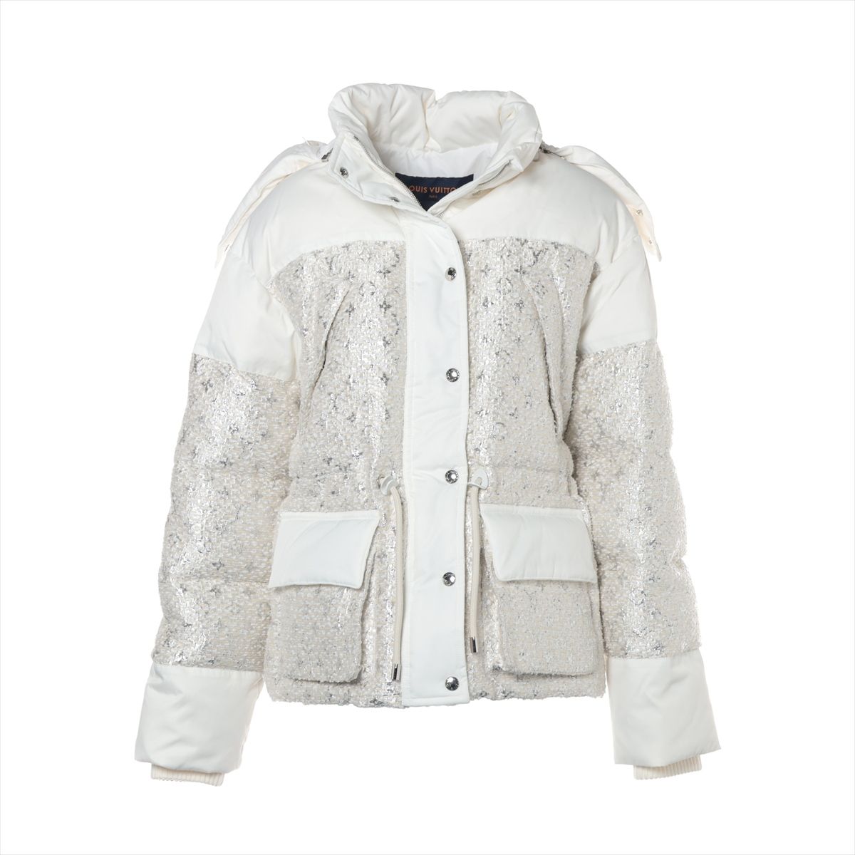 【中古】ヴィトン 26SS 人絹×ナイロン×ポリエステル×地絹 落ち込む上衣 36 レディース 白いこと×しろがね色  RW261WW ツィード モノグラム ボンネット取りはらい可