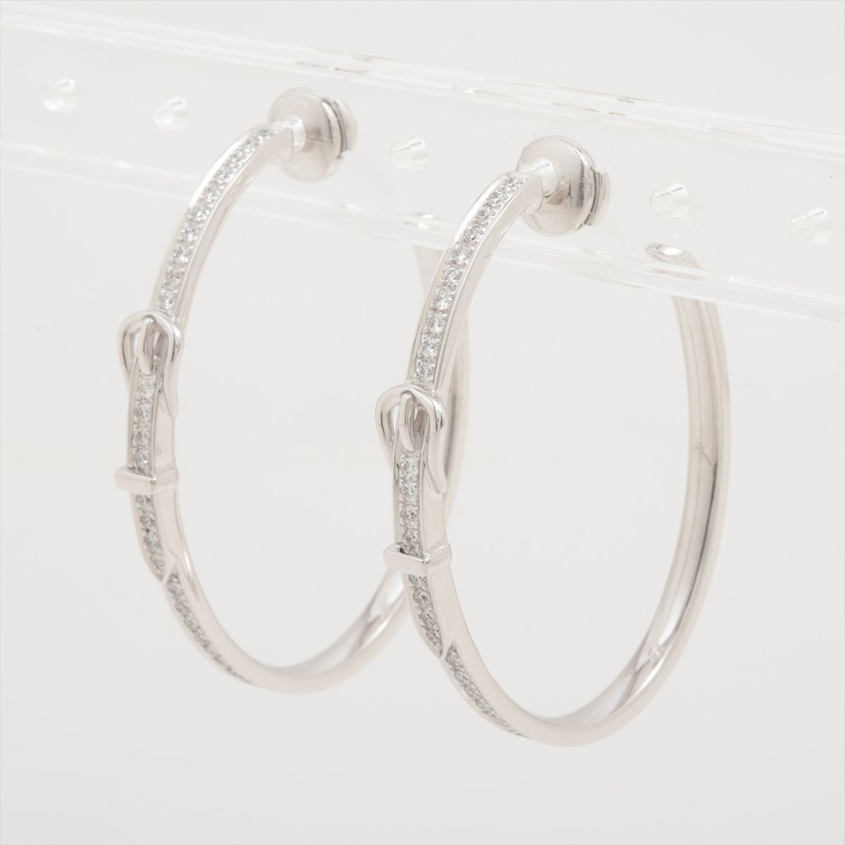 【中古】エルメス エトリヴィエール ダイヤ ピアス 750(WG) 16.5g GM