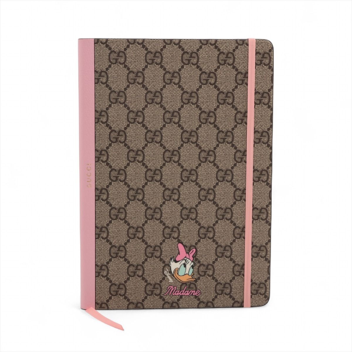 【中古】グッチ×ディズニー デイジー ノート PVC ベージュ×ピンク GGスプリーム