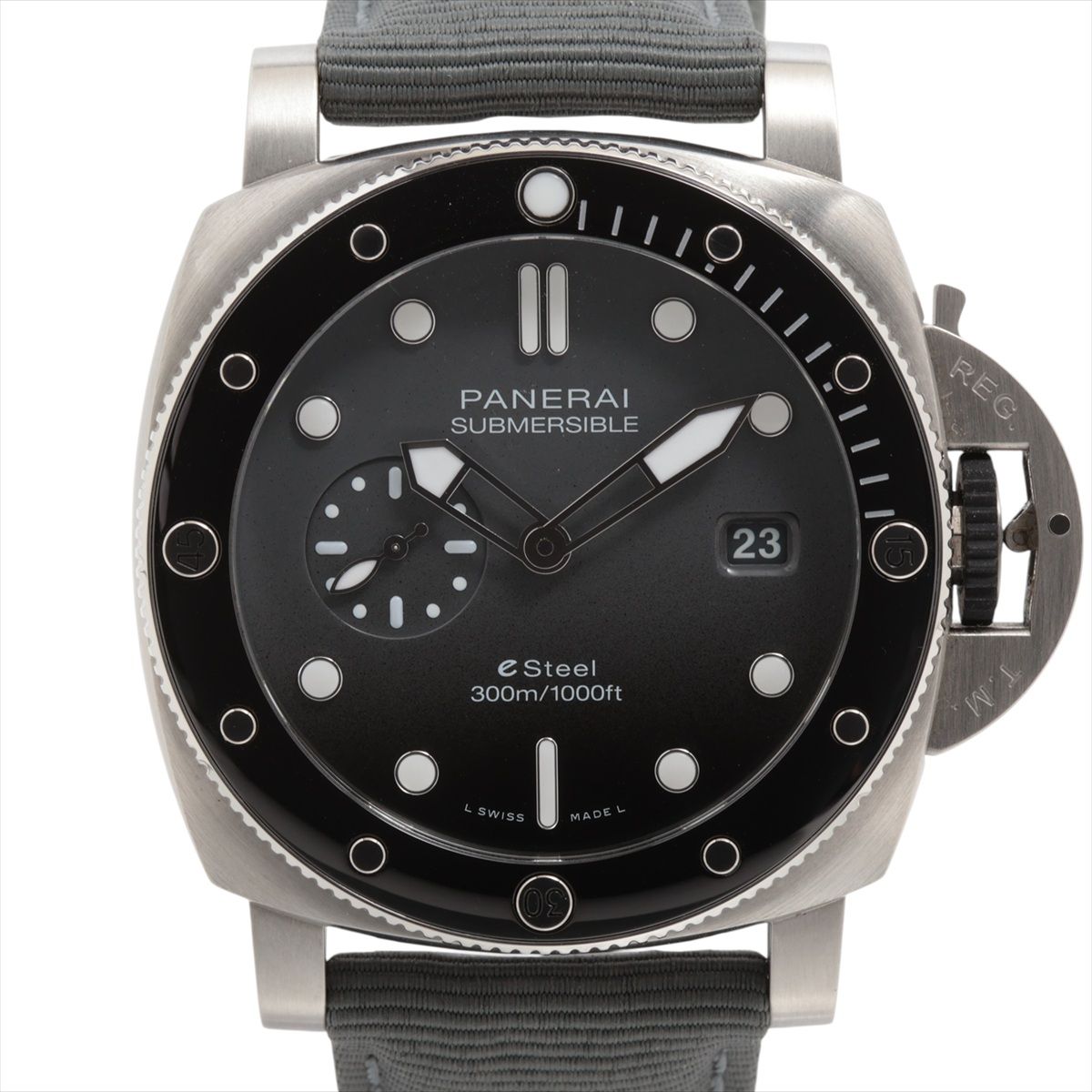 【中古】パネライ サブマーシブル クアランタクアトロ Grigio Roccia PAM01288 SS SS×ナイロン AT グレーグラデーション文字盤