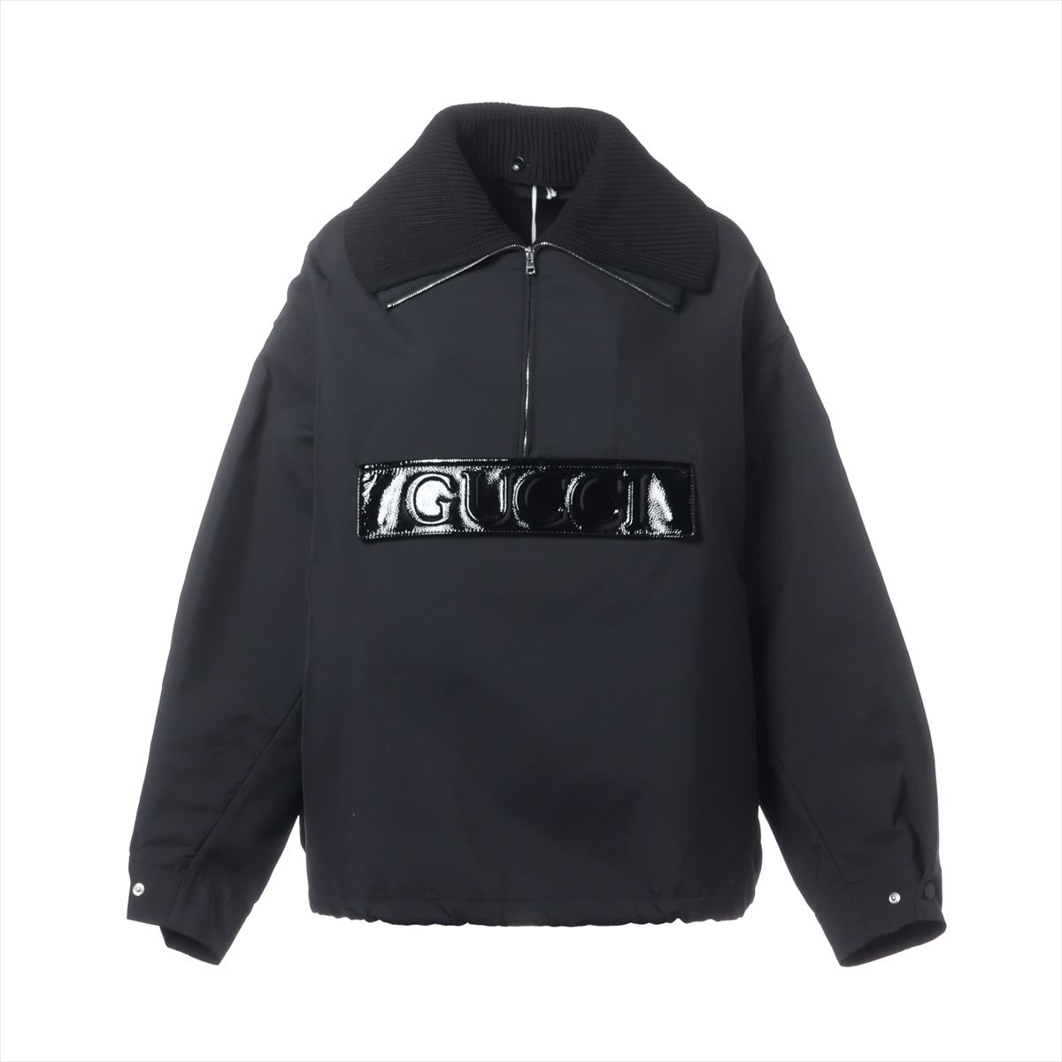 【中古】グッチ ナイロン ジャケット 36 レディース ブラック 781368 アノラック ハンガー付き ニット部分取り外し可 スレ有｜ALLU 店
