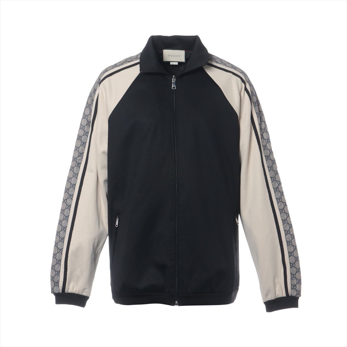 【中古】グッチ GG ポリエステル&times;コットン トラックジャケット M メンズ ブラック&times;ベージュ 545601｜ALLU 店 49,213円