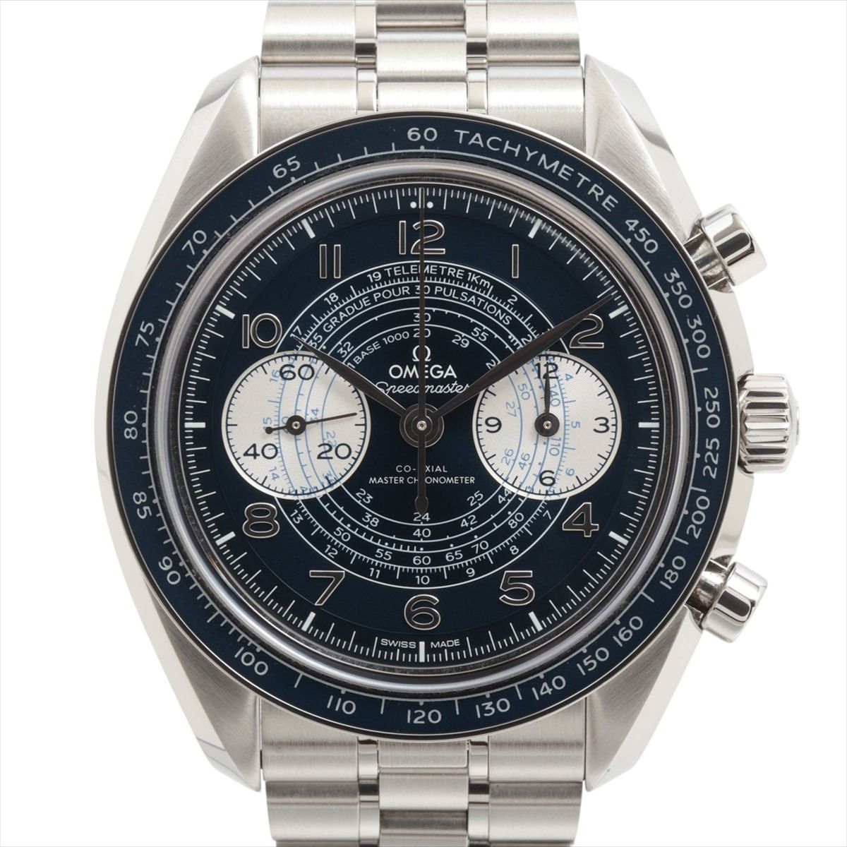 【中古】オメガ スピードマスター クロノスコープ コーアクシャル マスタークロノメーター 329.30.43.51.03.001 SS SS 手巻き ブルー文字盤