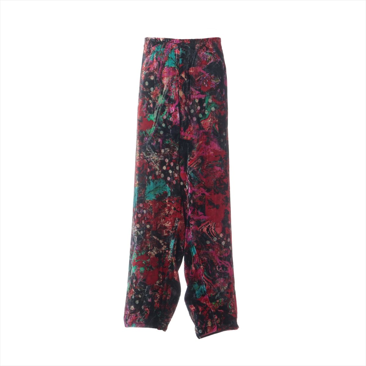 【中古】ヨウジヤマモトプールオム 23SS レーヨン×シルク パンツ 4 メンズ マルチカラー HZ-P27-427 S PATCHWORK 999 O-COLLAGE PRINT HEM INTERFACING PANTS ベルベット シワ有|ALLU 店