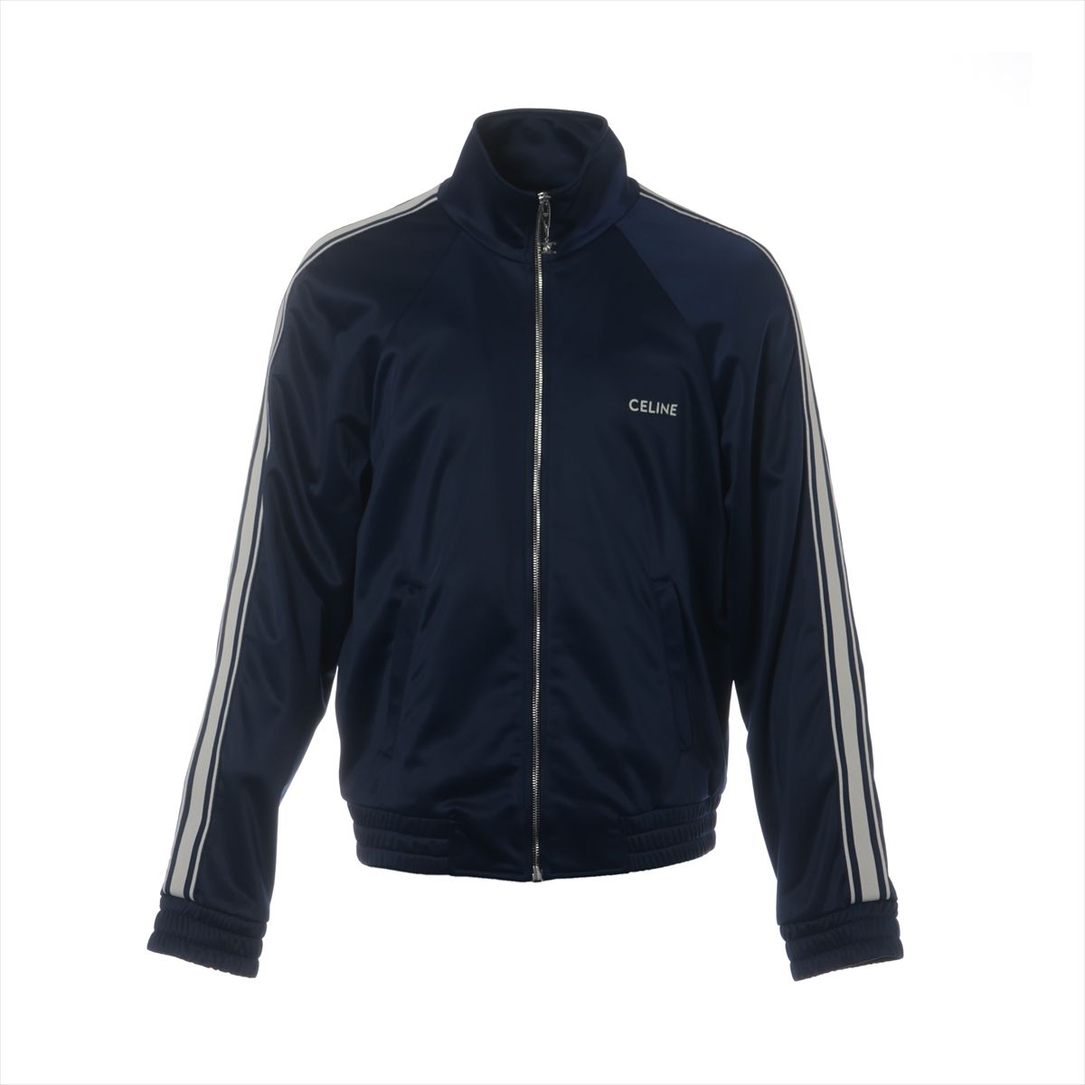 【中古】セリーヌ エディ期 ポリエステル×アセテート トラックジャケット M メンズ ネイビー 2Y98E859W スレあり