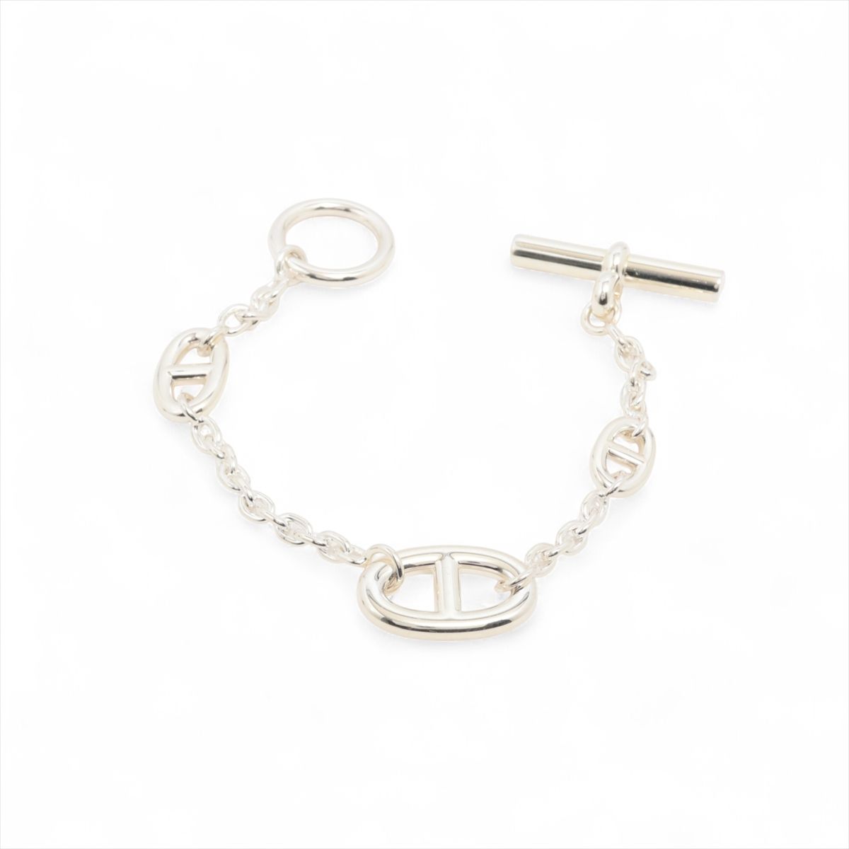 【中古】エルメス シェーヌダンクル ファランドール 2022 ブレスレット ST 925 25.6g シルバー