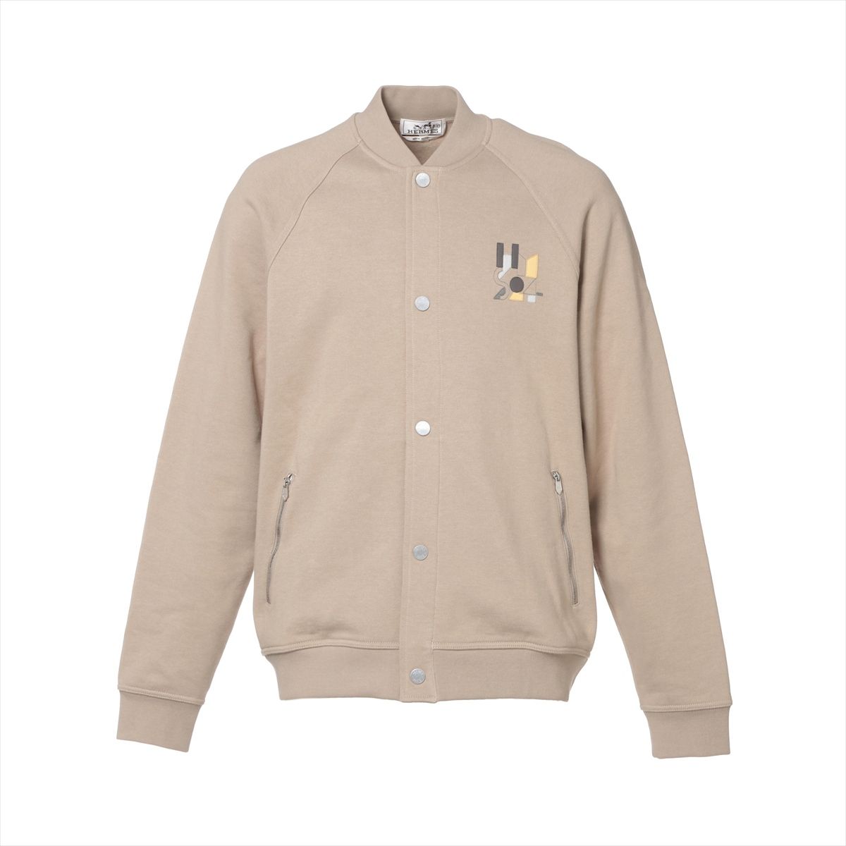 【中古】エルメス 24SS コットン ブルゾン L メンズ ベージュ 41-5712 セリエボタン ジュ ダドレス ソルド品|ALLU 店