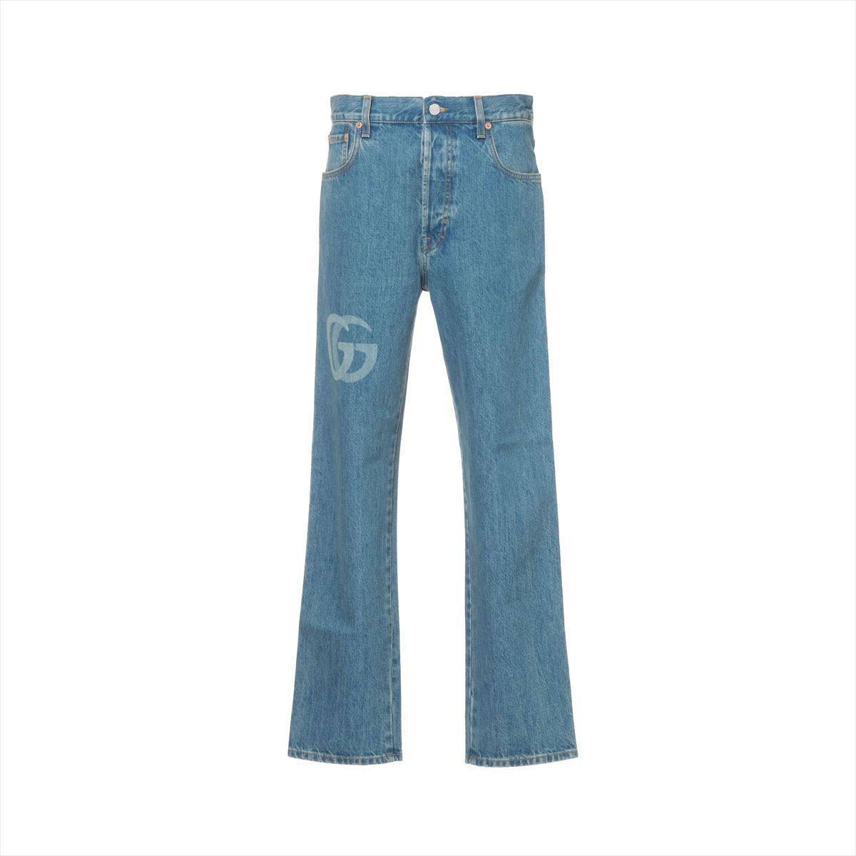 【中古】グッチ ダブルG 25AW コットン デニムパンツ 30 メンズ ブルー 815642 GG ロゴ