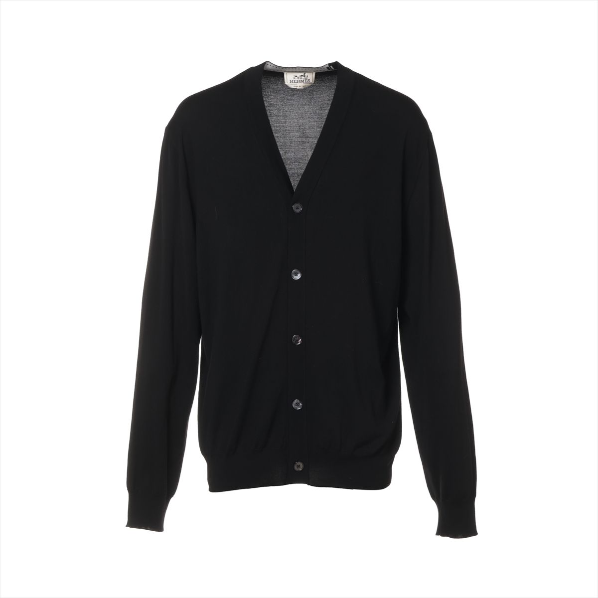 【中古】エルメス 羊毛 ジレー XXL メンズ 黒いこと  H45185HA02