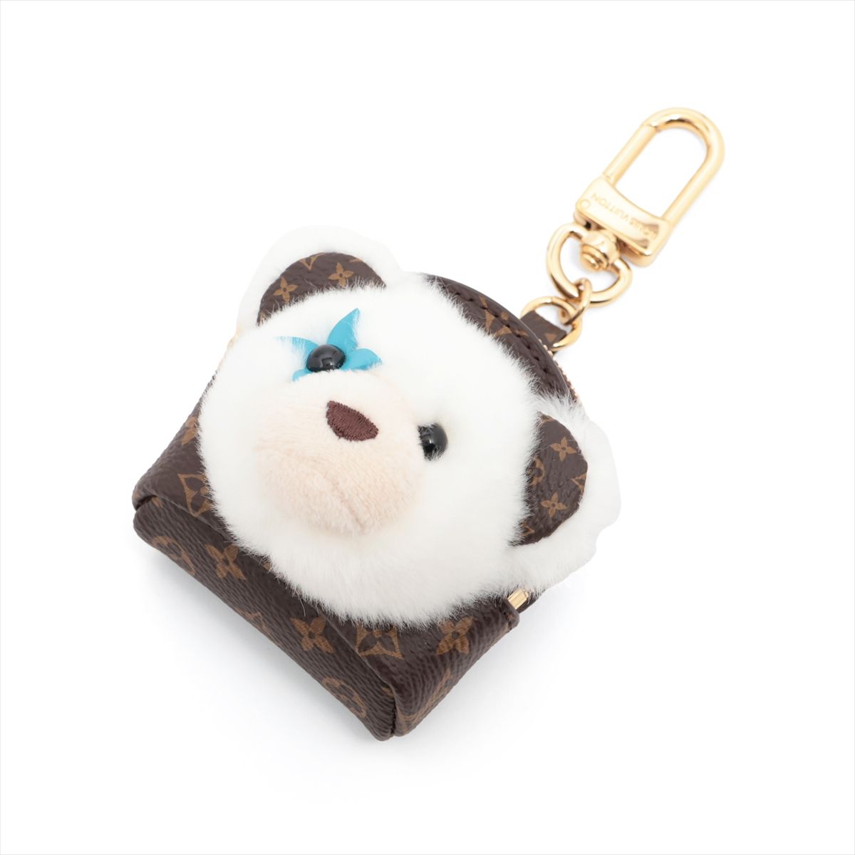 【中古】ヴィトン M02128 アドラブル ベア CX3274 引きつける GP×PVC×フェイクパール 白いこと×赤銅色