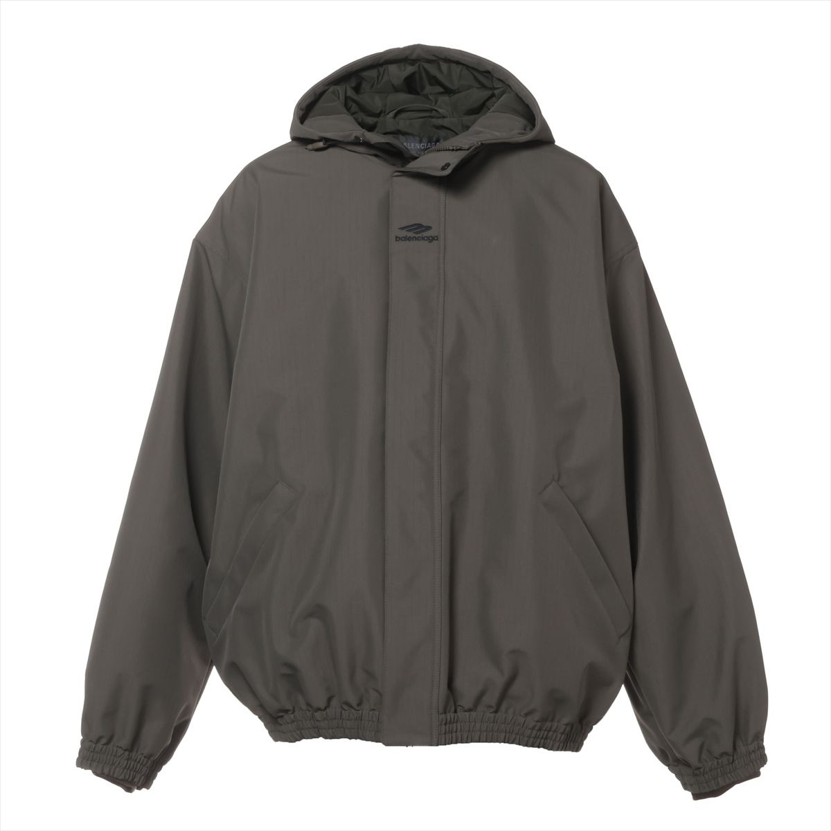 【中古】バレンシアガ 24年 ポリエステル 中綿上衣 44 メンズ カーキ  813160 ロゴタイプ刺・墸 スキーの板お召しもの