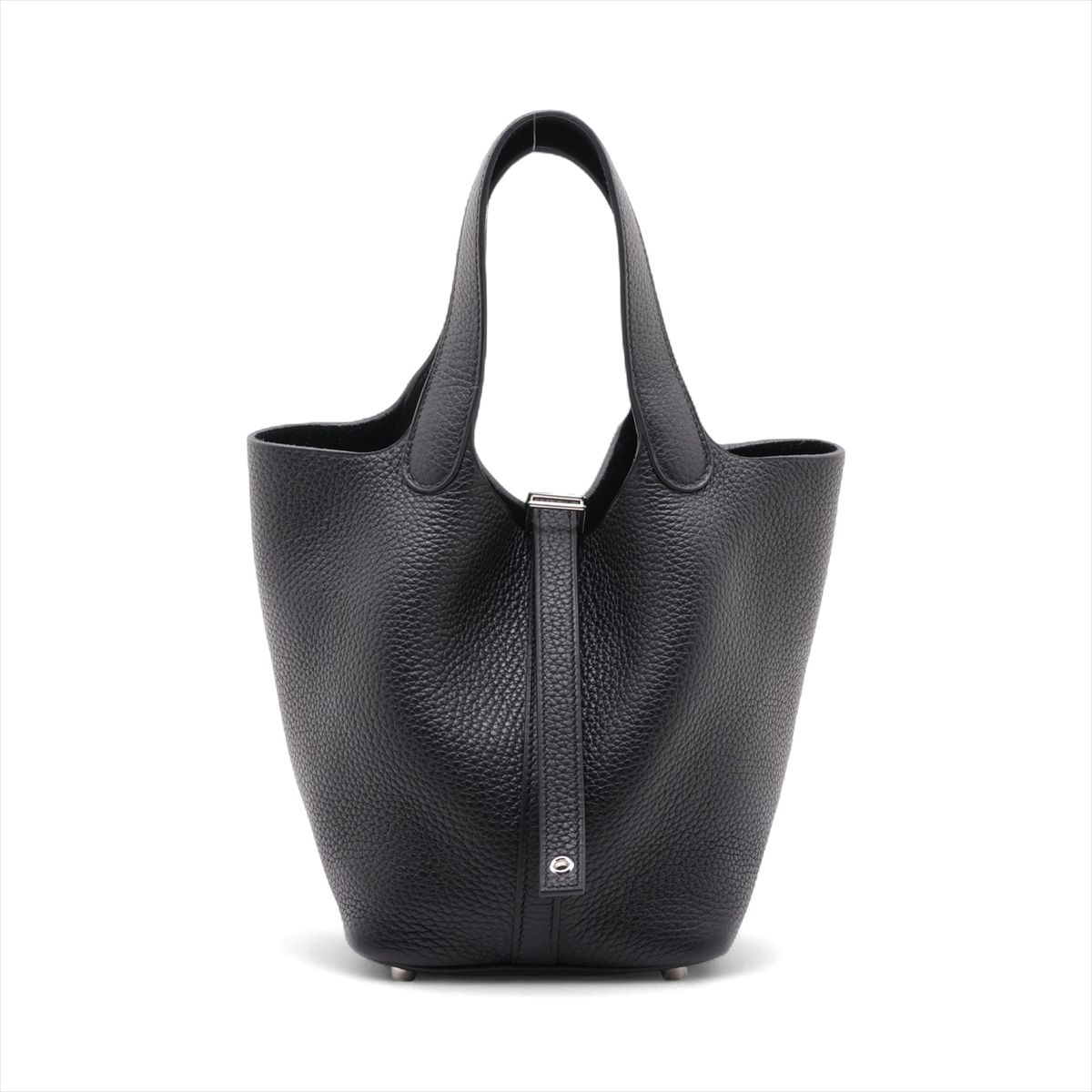 【中古】エルメス ピコタン鍵を掛ける18 PM トリヨンクレマンス 黒いこと しろがね色金具 B:2023年