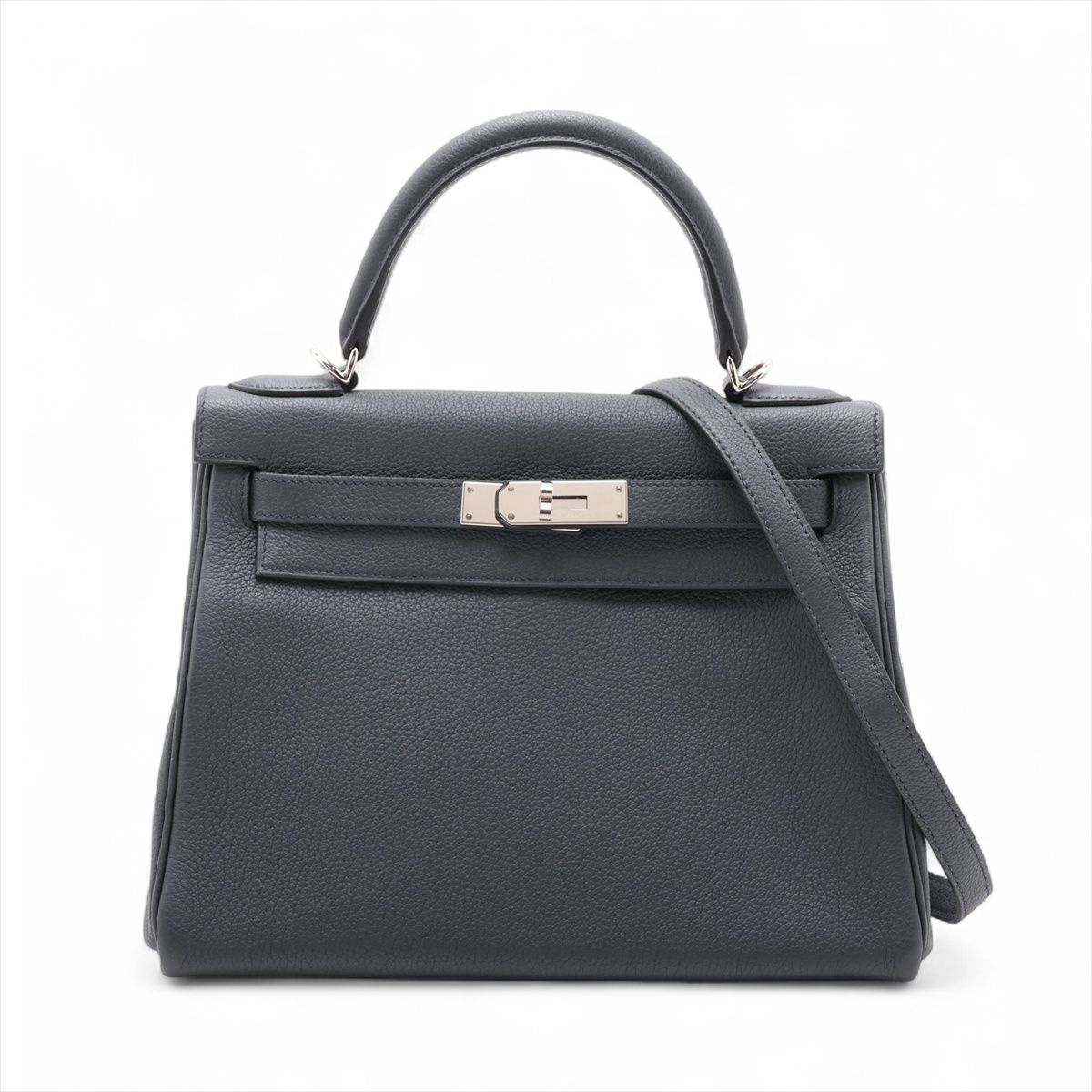 【中古】エルメス ケリー28 ルトゥルネ トゴ ダークブロンズ シルバー金具 W:2024年