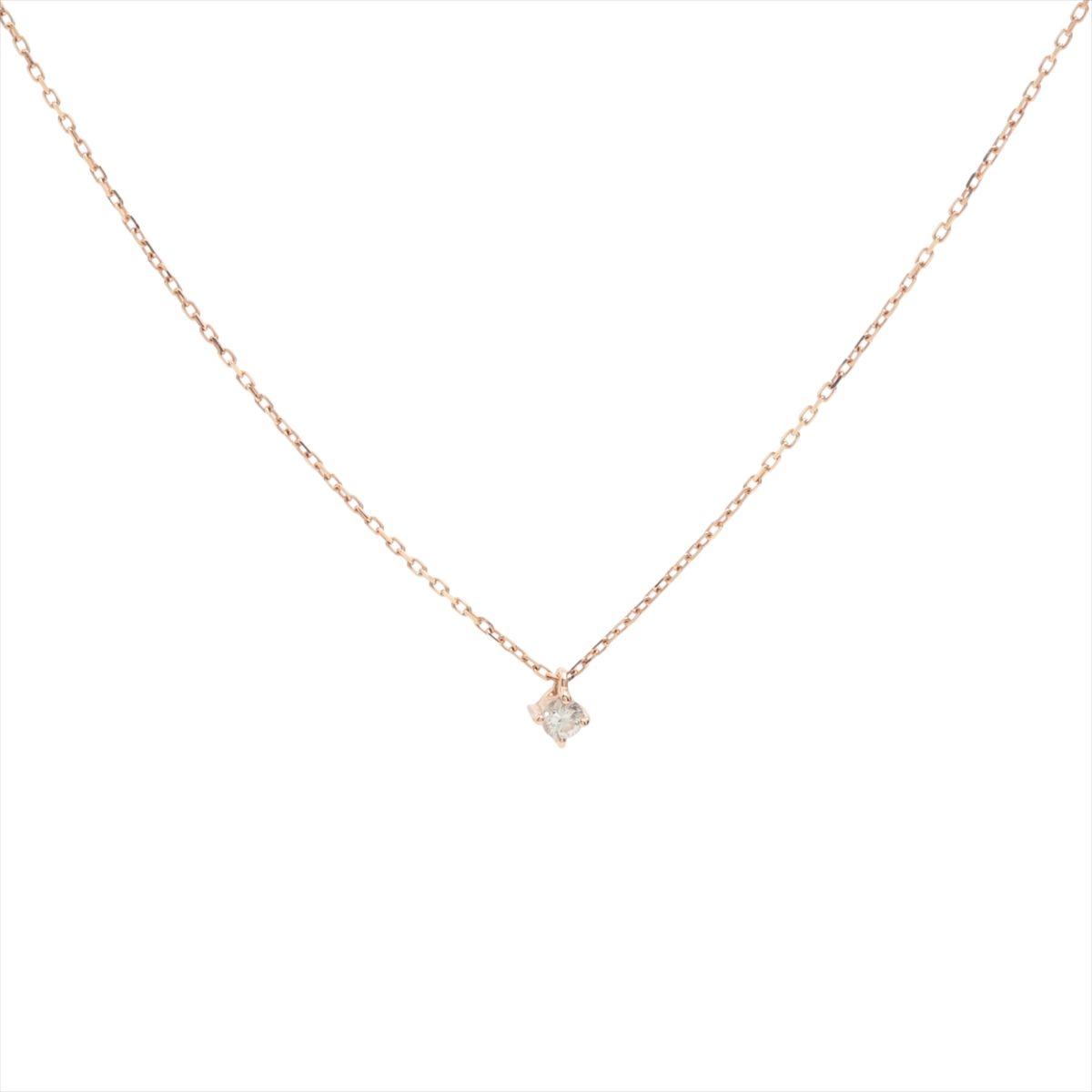 【中古】エテ ダイヤ ネックレス K10(PG) 0.7g