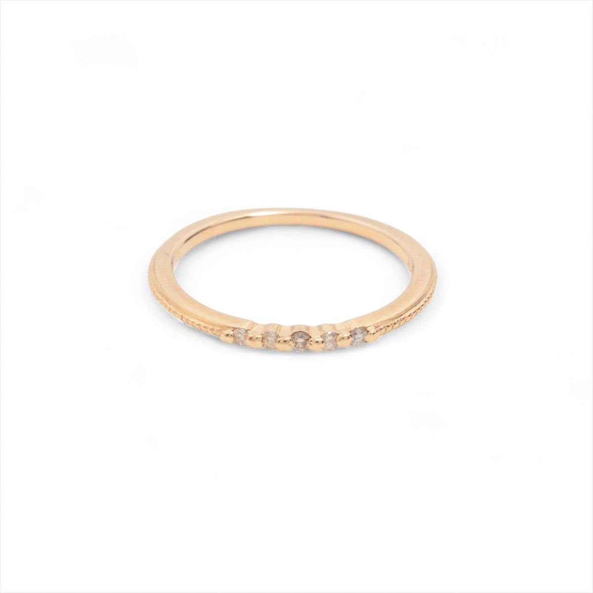 【中古】アガット 金剛石 輪っか K18(PG) 1.4g 0.05