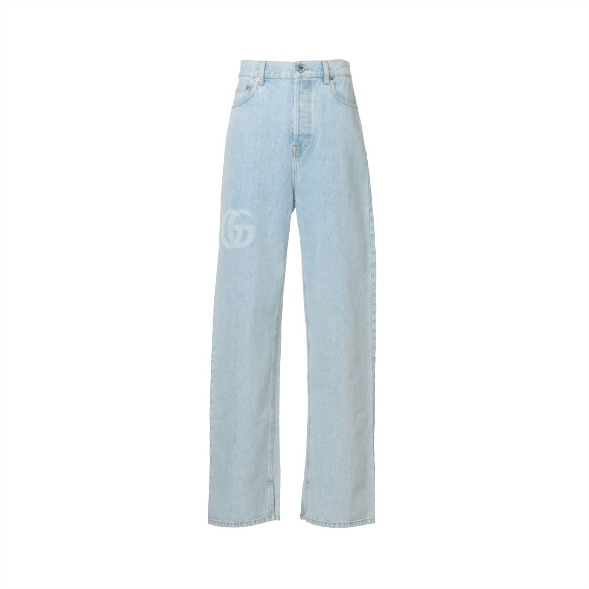 【中古】グッチ ダブルG コットン デニムパンツ 30 メンズ ブルー 815629